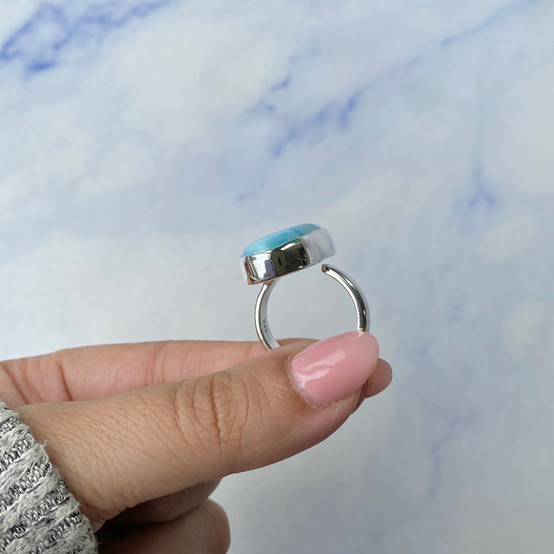 Larimar Adjustable Ring-(LAR-R-391.)