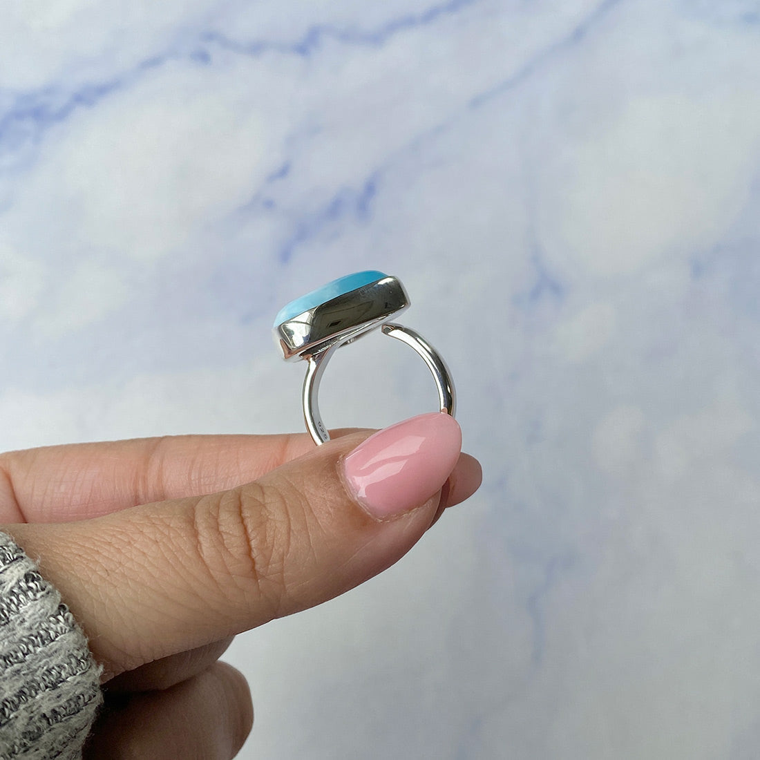 Larimar Adjustable Ring-(LAR-R-393.)