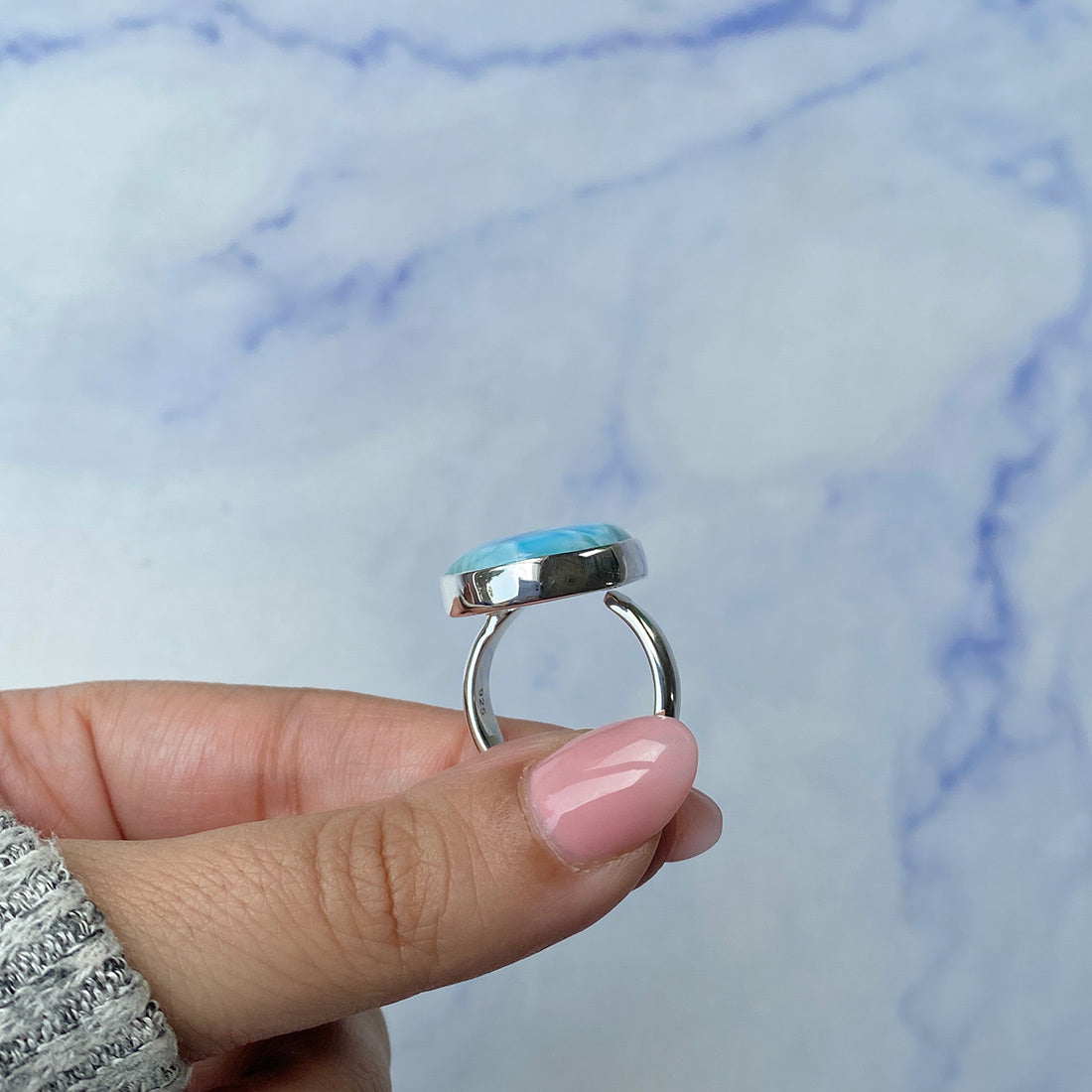 Larimar Adjustable Ring-(LAR-R-396.)