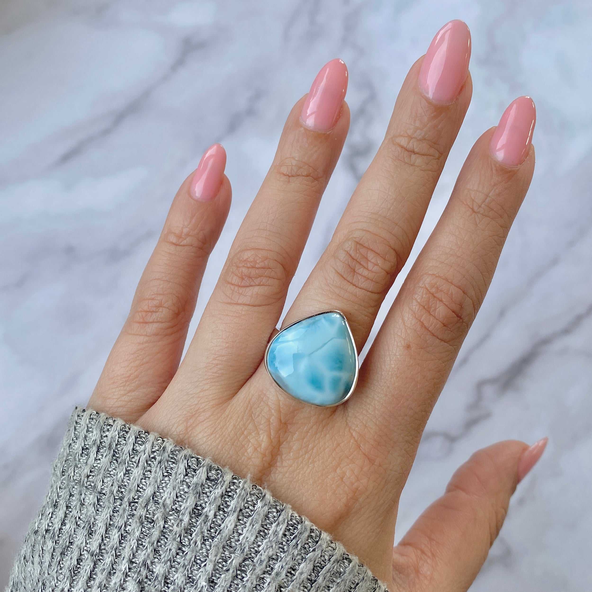 Larimar Adjustable Ring-(LAR-R-40.)