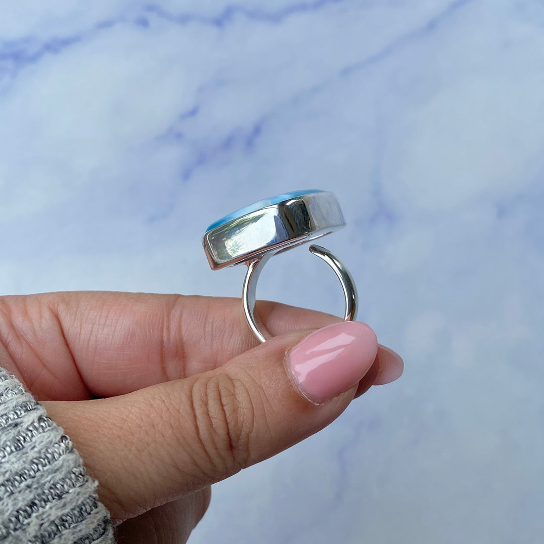 Larimar Adjustable Ring-(LAR-R-403.)