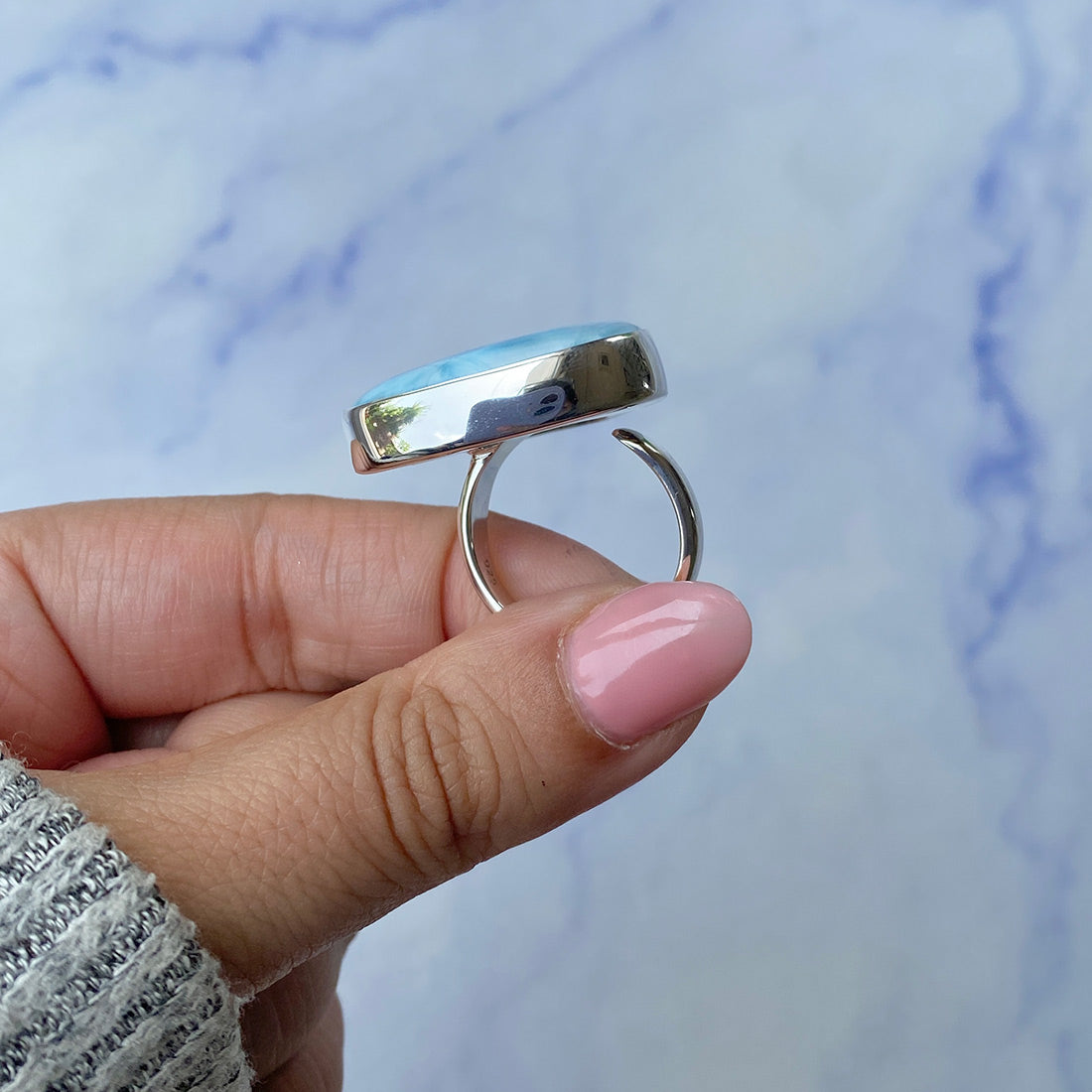 Larimar Adjustable Ring-(LAR-R-404.)