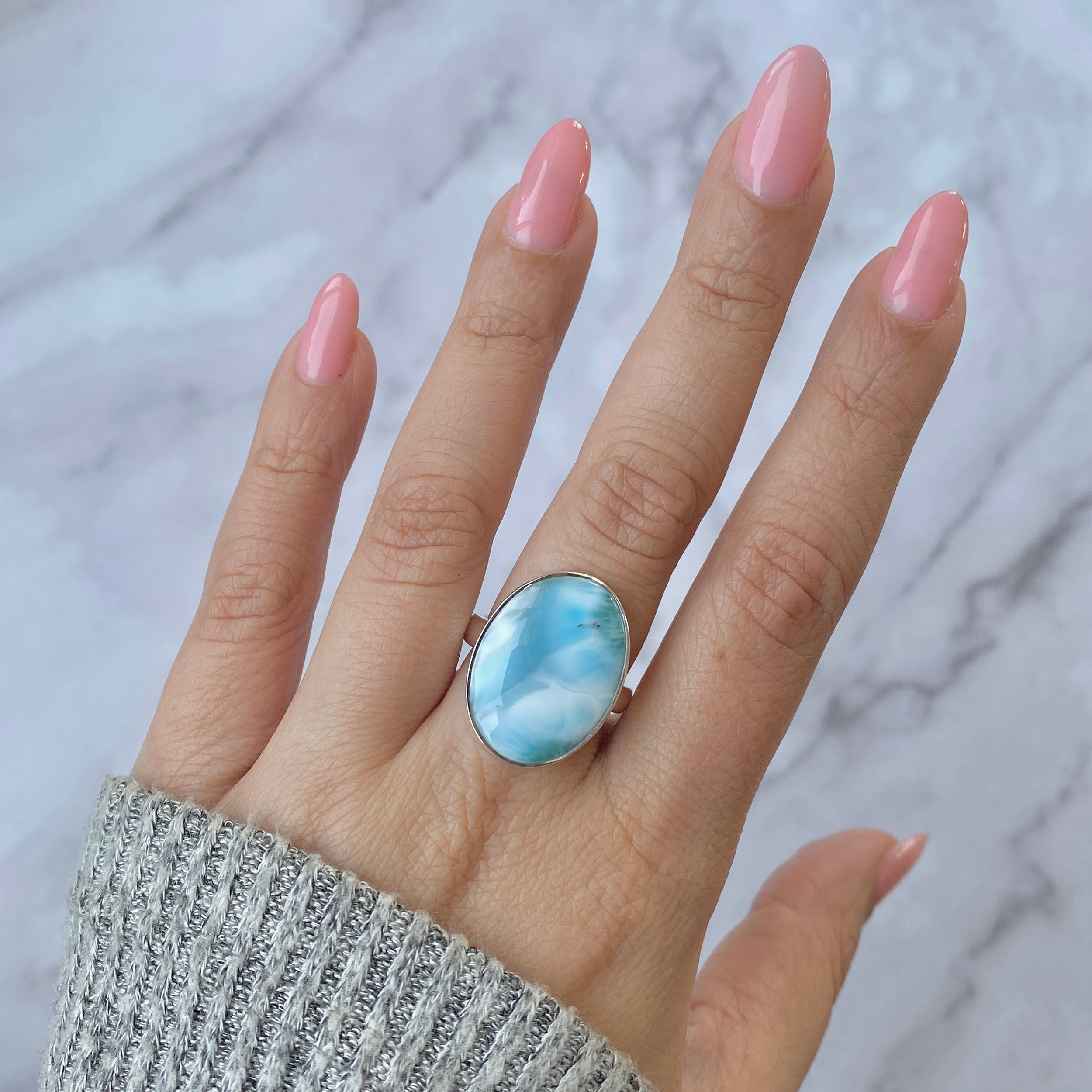 Larimar Adjustable Ring-(LAR-R-44.)