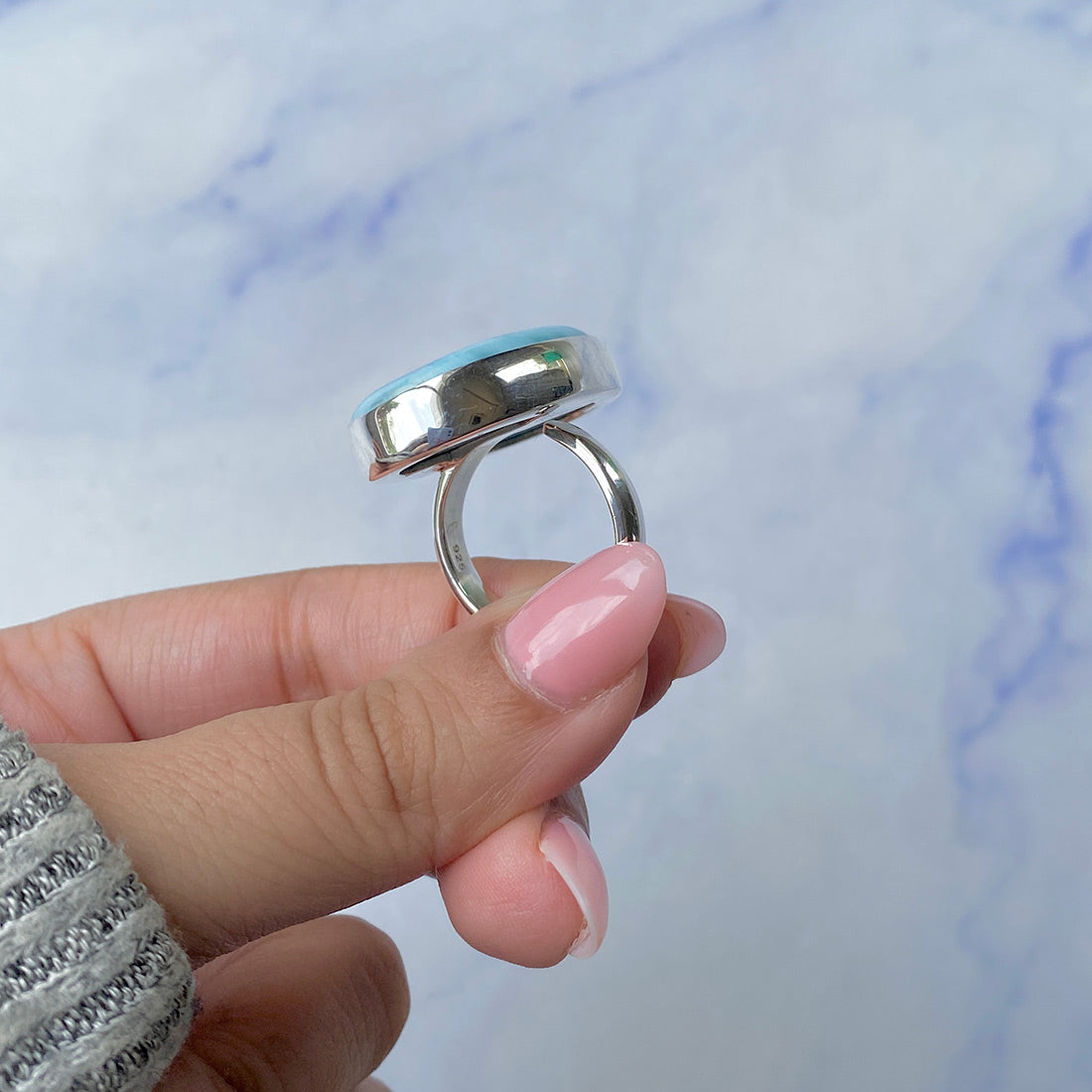 Larimar Adjustable Ring-(LAR-R-447.)