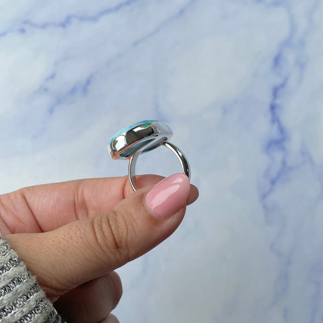 Larimar Adjustable Ring-(LAR-R-461.)