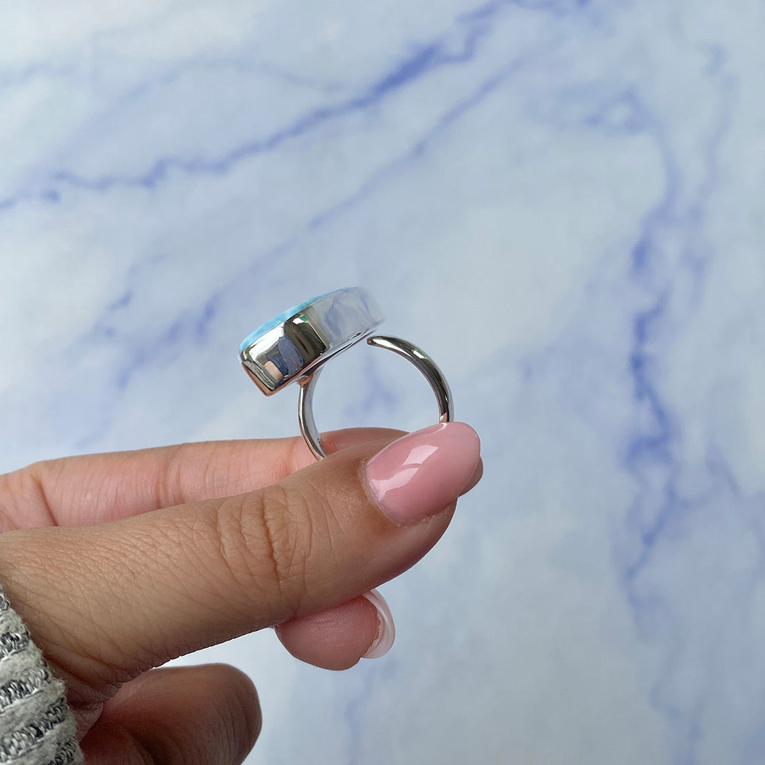 Larimar Adjustable Ring-(LAR-R-464.)