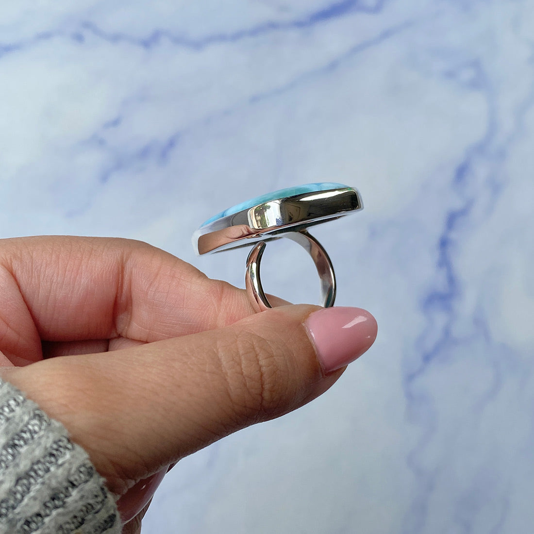 Larimar Adjustable Ring-(LAR-R-474.)