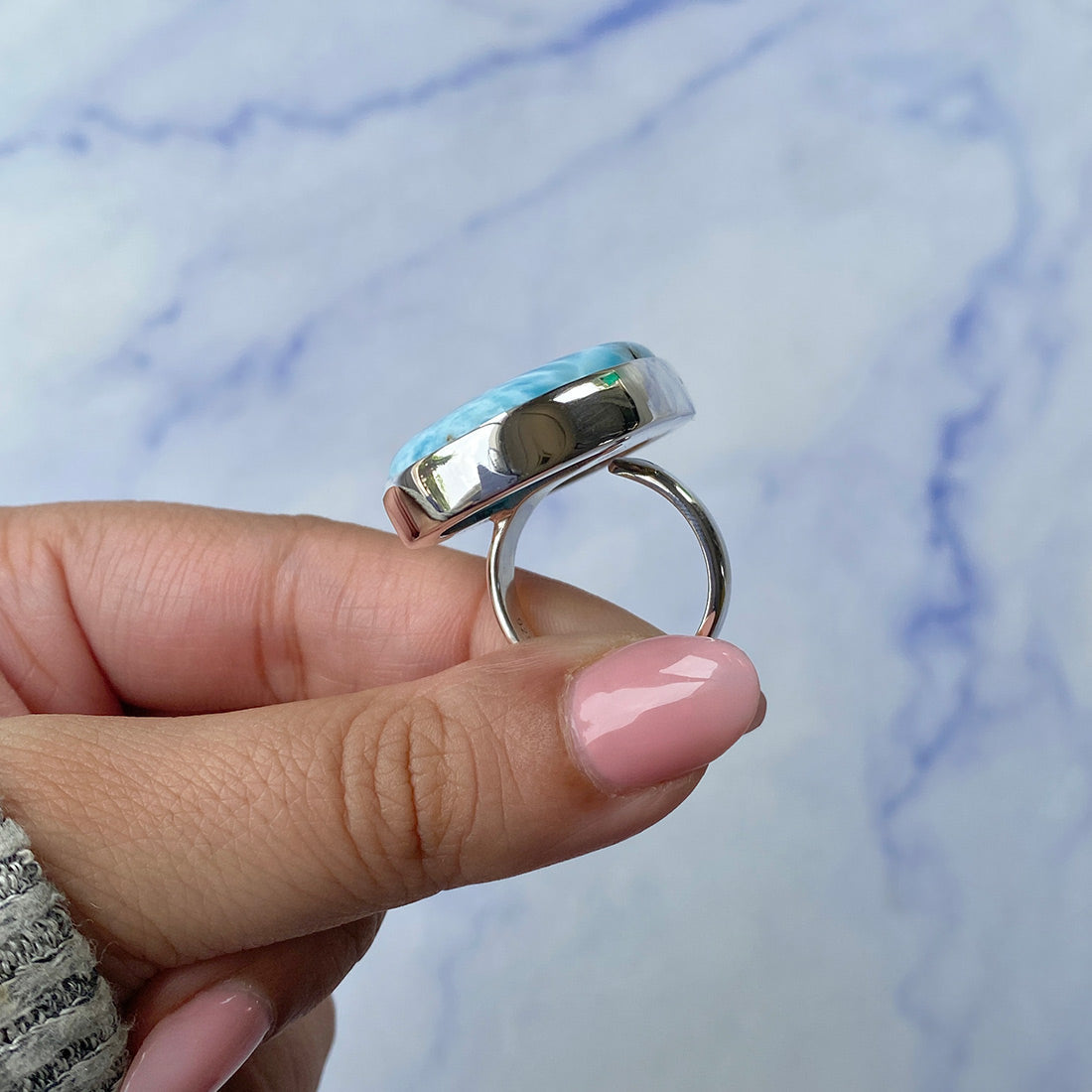 Larimar Adjustable Ring-(LAR-R-476.)