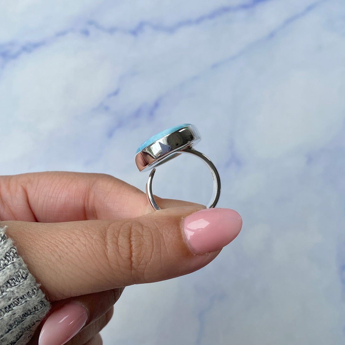 Larimar Adjustable Ring-(LAR-R-480.)