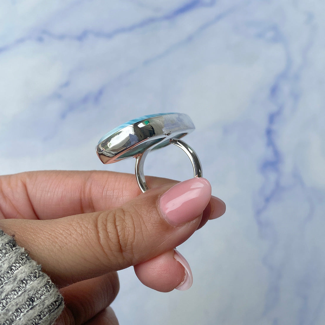 Larimar Adjustable Ring-(LAR-R-482.)