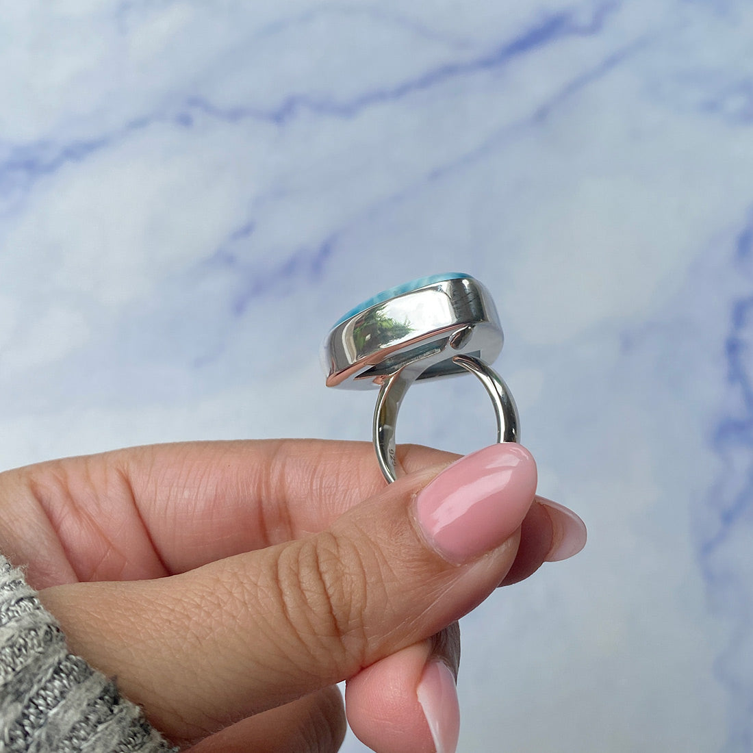 Larimar Adjustable Ring-(LAR-R-487.)