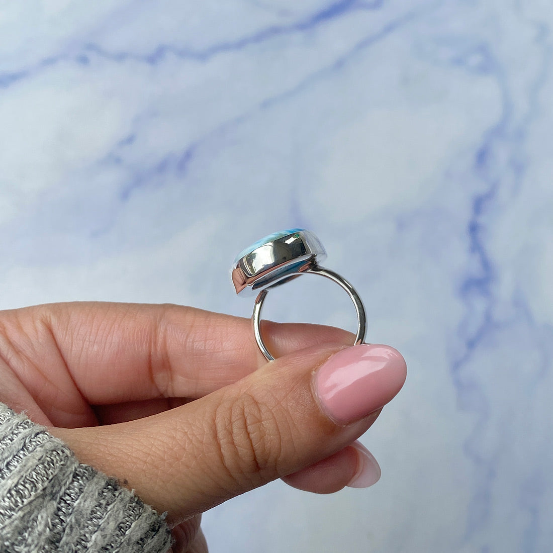 Larimar Adjustable Ring-(LAR-R-489.)