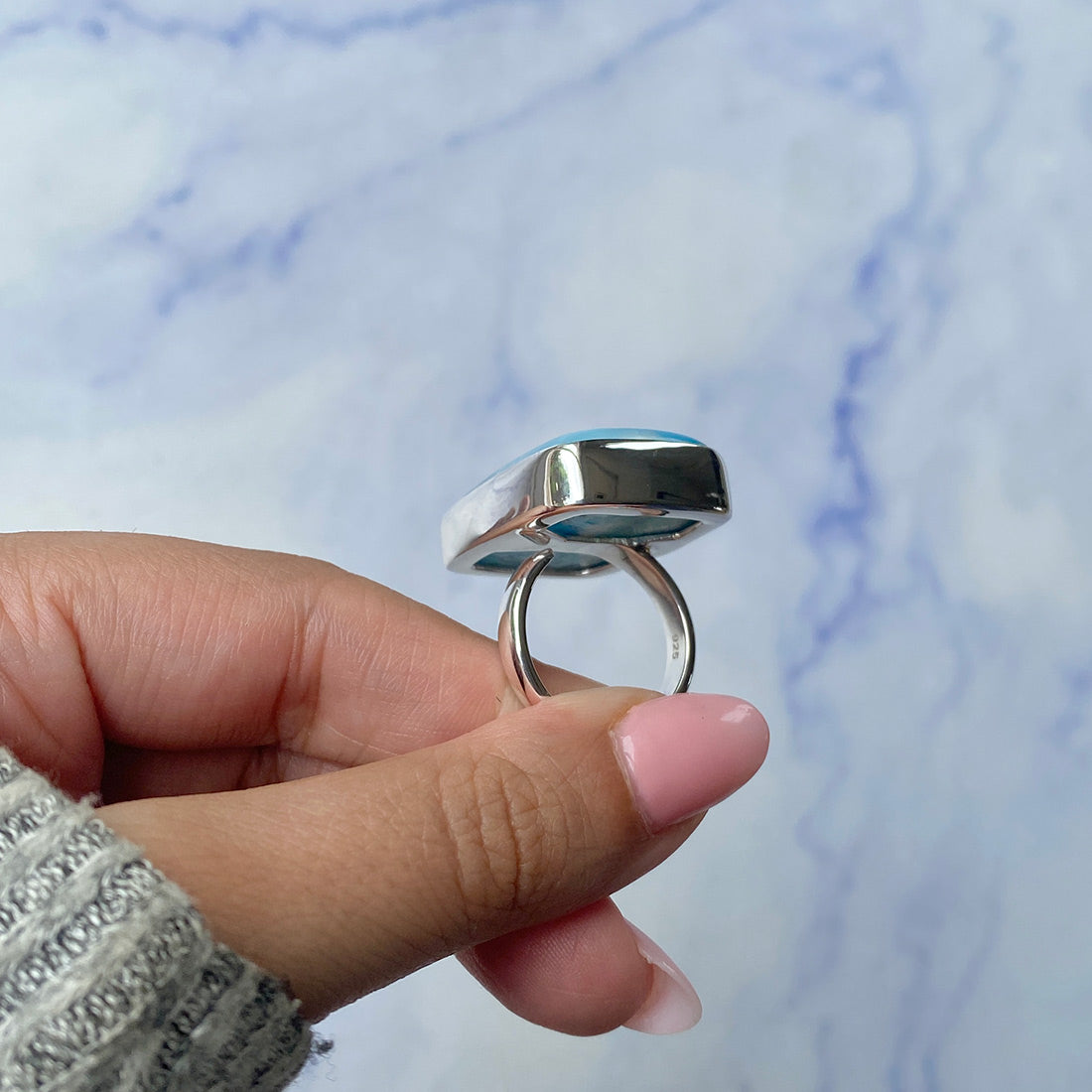 Larimar Adjustable Ring-(LAR-R-490.)