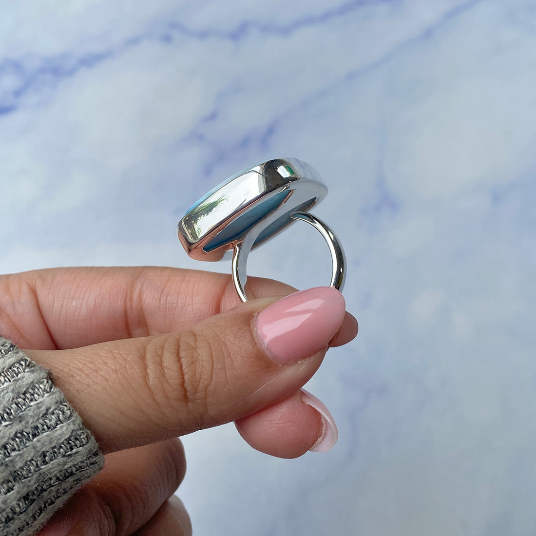 Larimar Adjustable Ring-(LAR-R-495.)