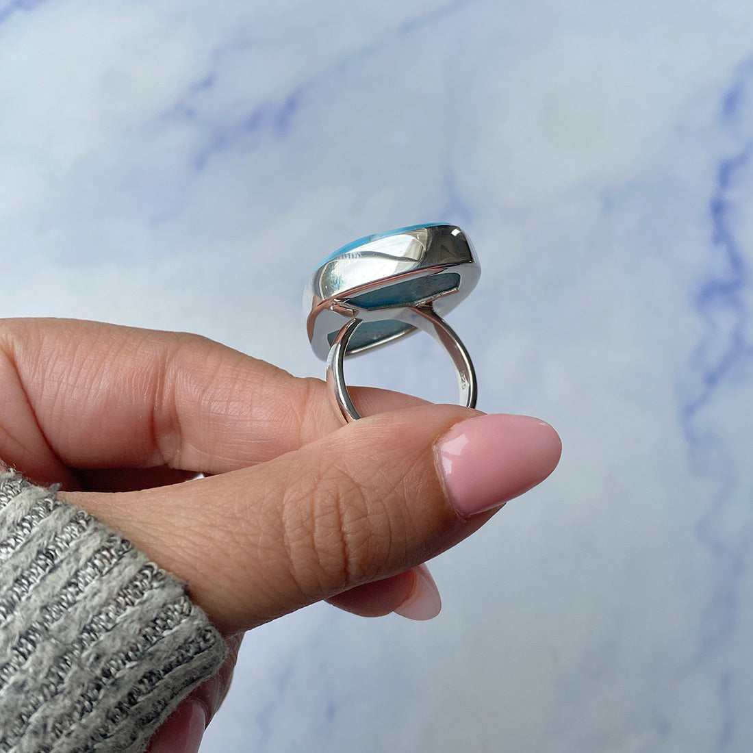 Larimar Adjustable Ring-(LAR-R-497.)