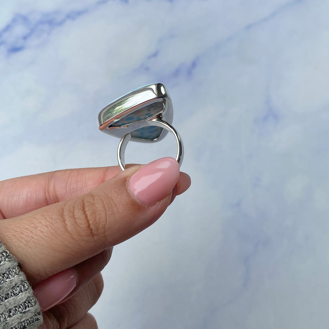 Larimar Adjustable Ring-(LAR-R-498.)