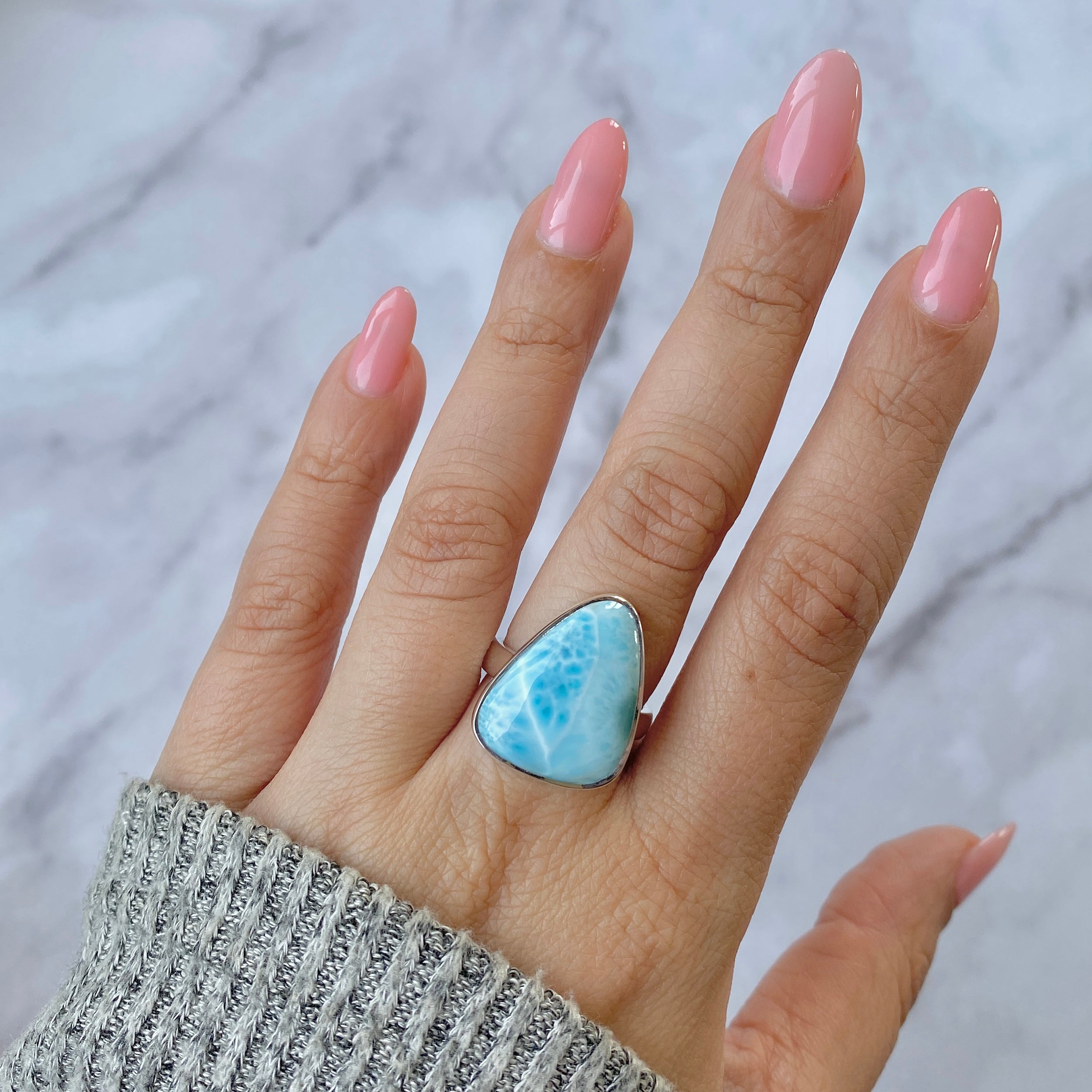 Larimar Adjustable Ring-(LAR-R-50.)