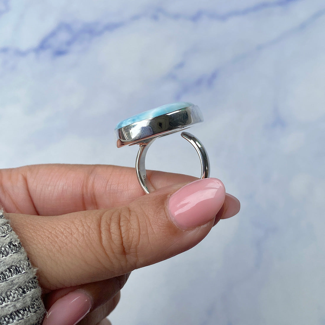 Larimar Adjustable Ring-(LAR-R-504.)