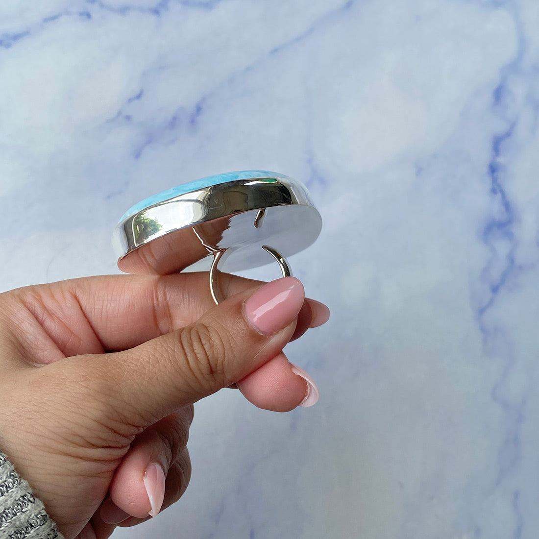 Larimar Adjustable Ring-(LAR-R-525.)