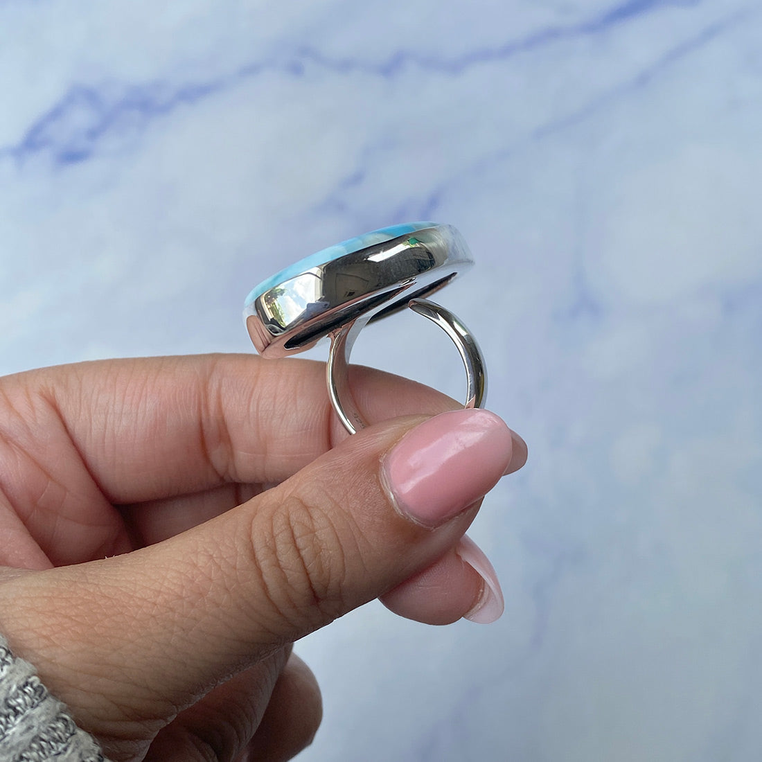 Larimar Adjustable Ring-(LAR-R-536.)