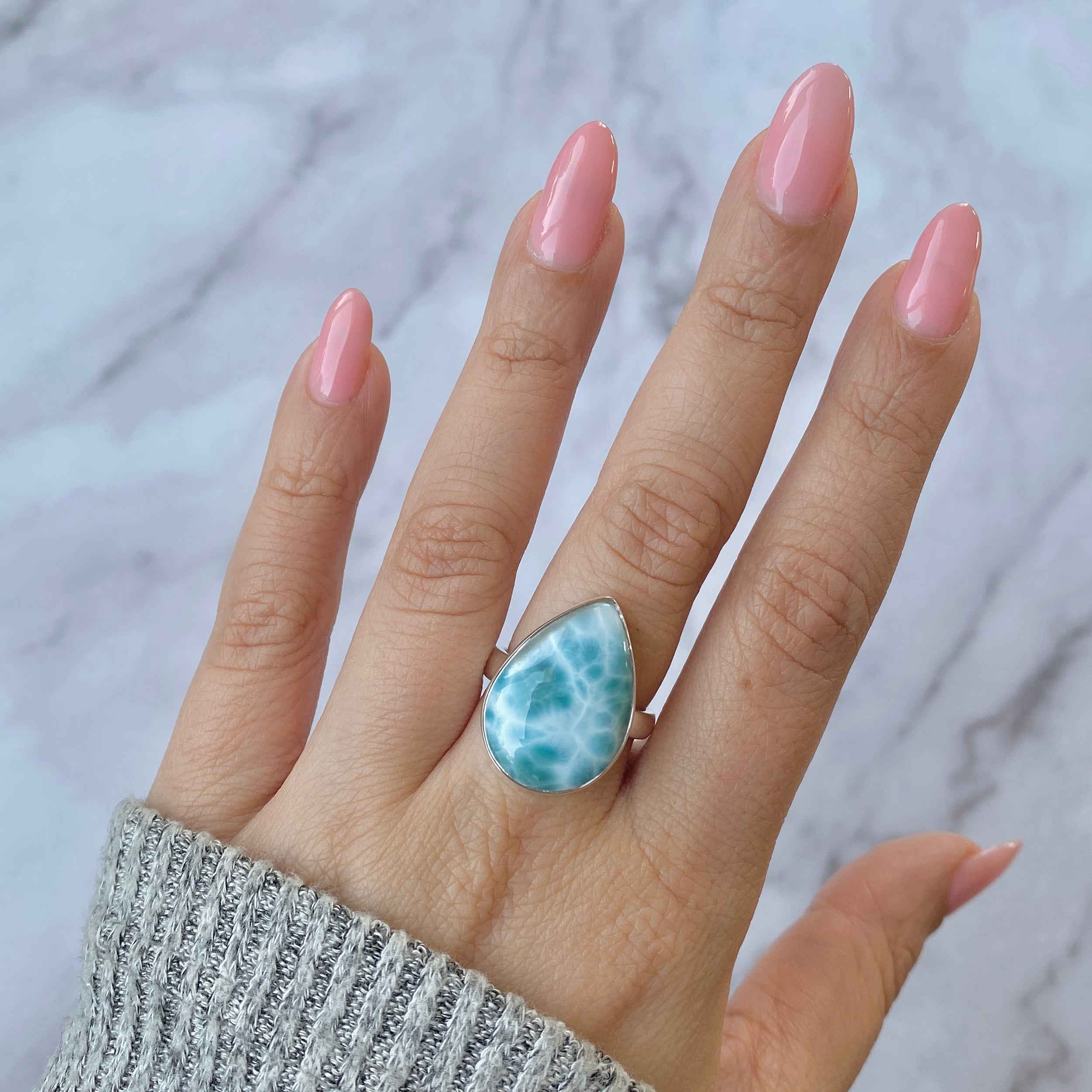 Larimar Adjustable Ring-(LAR-R-54)
