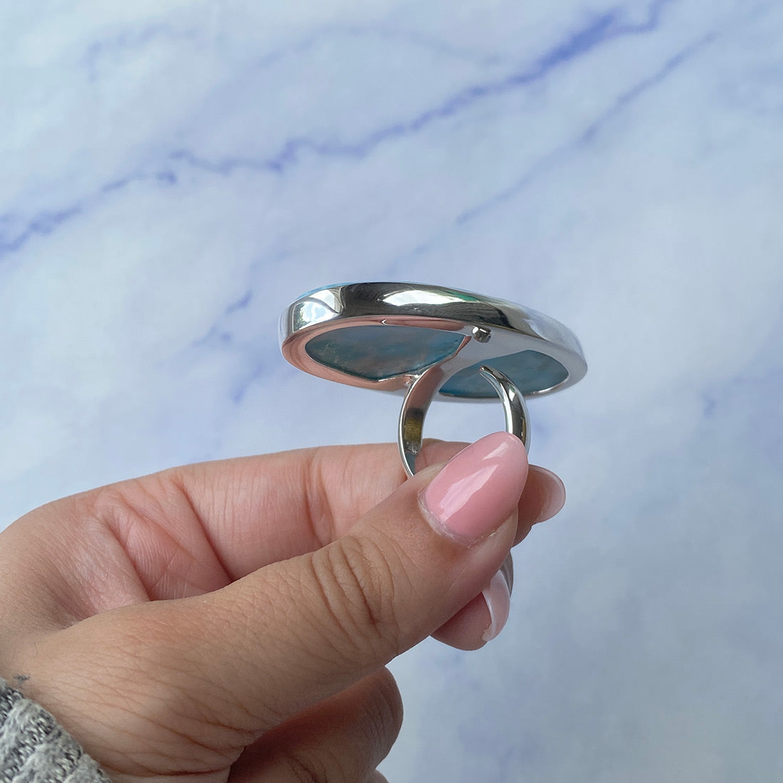 Larimar Adjustable Ring-(LAR-R-553.)