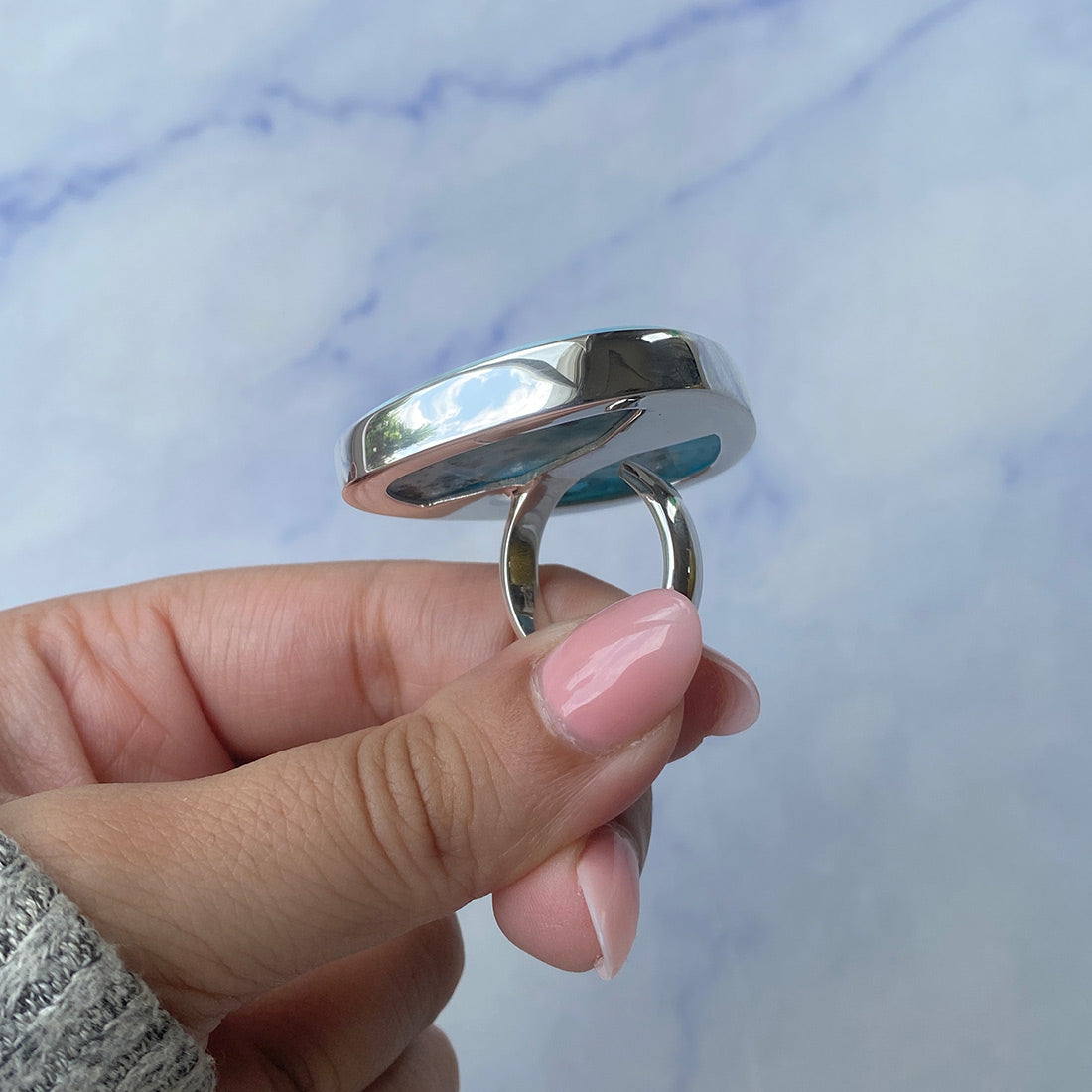 Larimar Adjustable Ring-(LAR-R-554.)