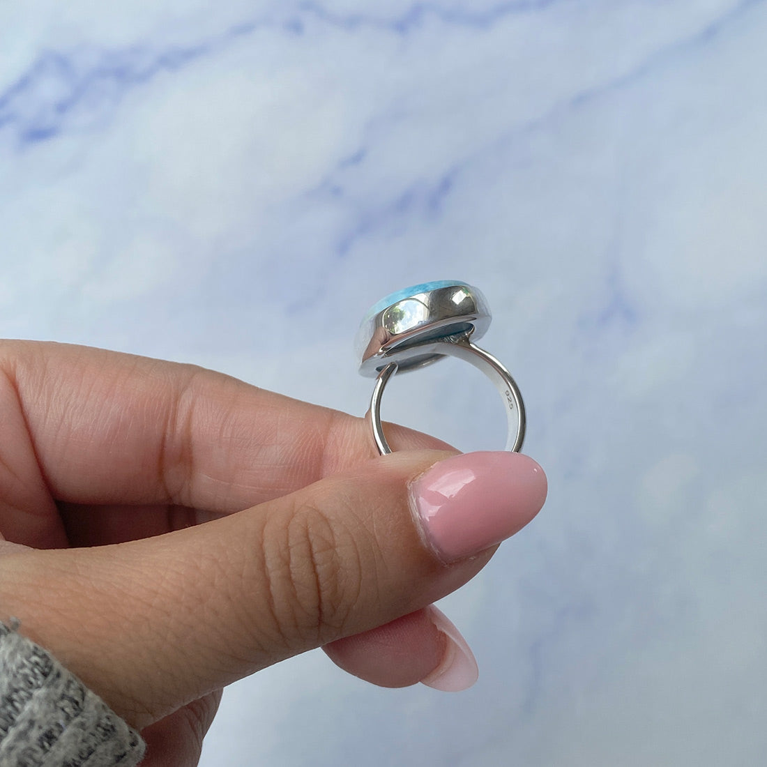 Larimar Adjustable Ring-(LAR-R-564.)