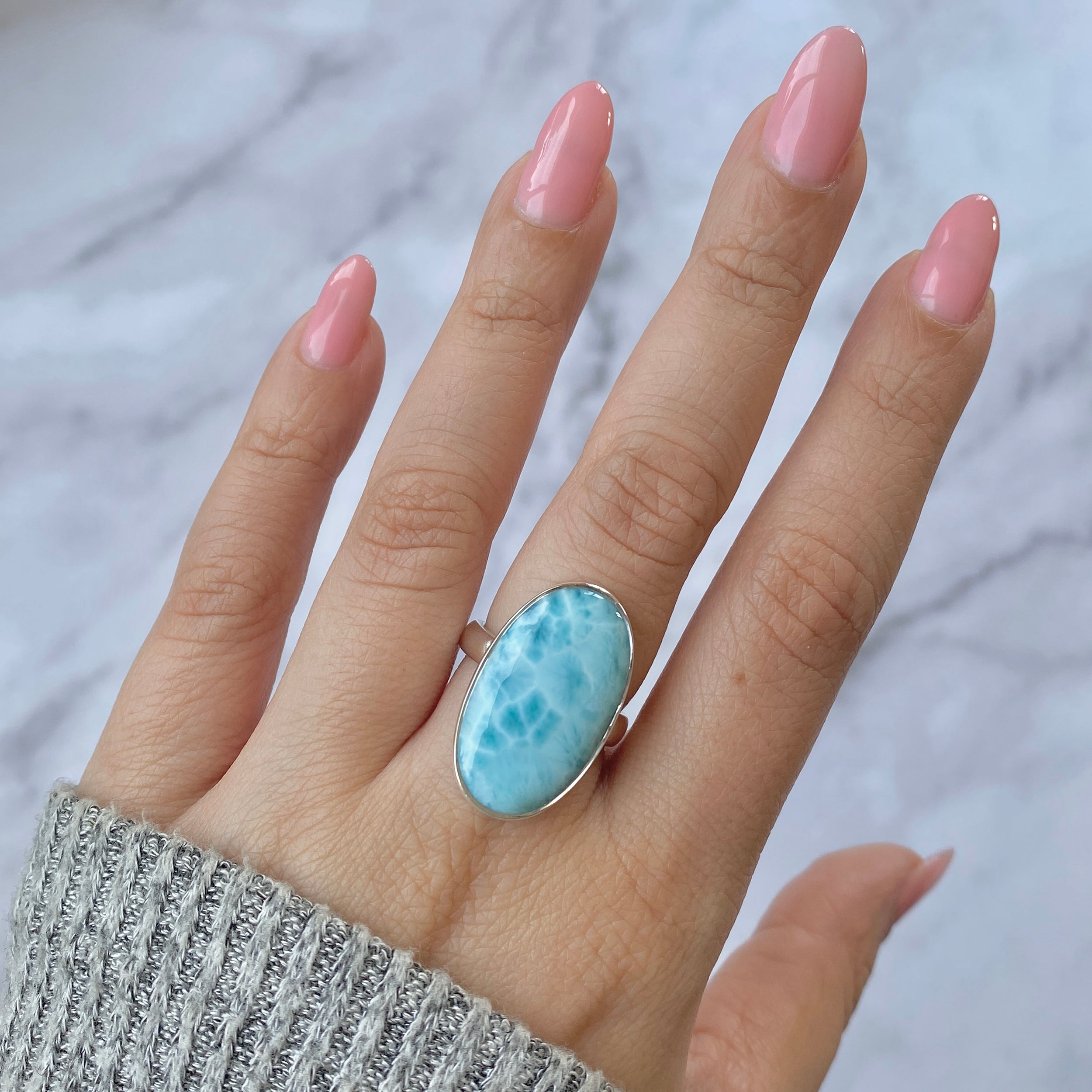 Larimar Adjustable Ring-(LAR-R-58.)