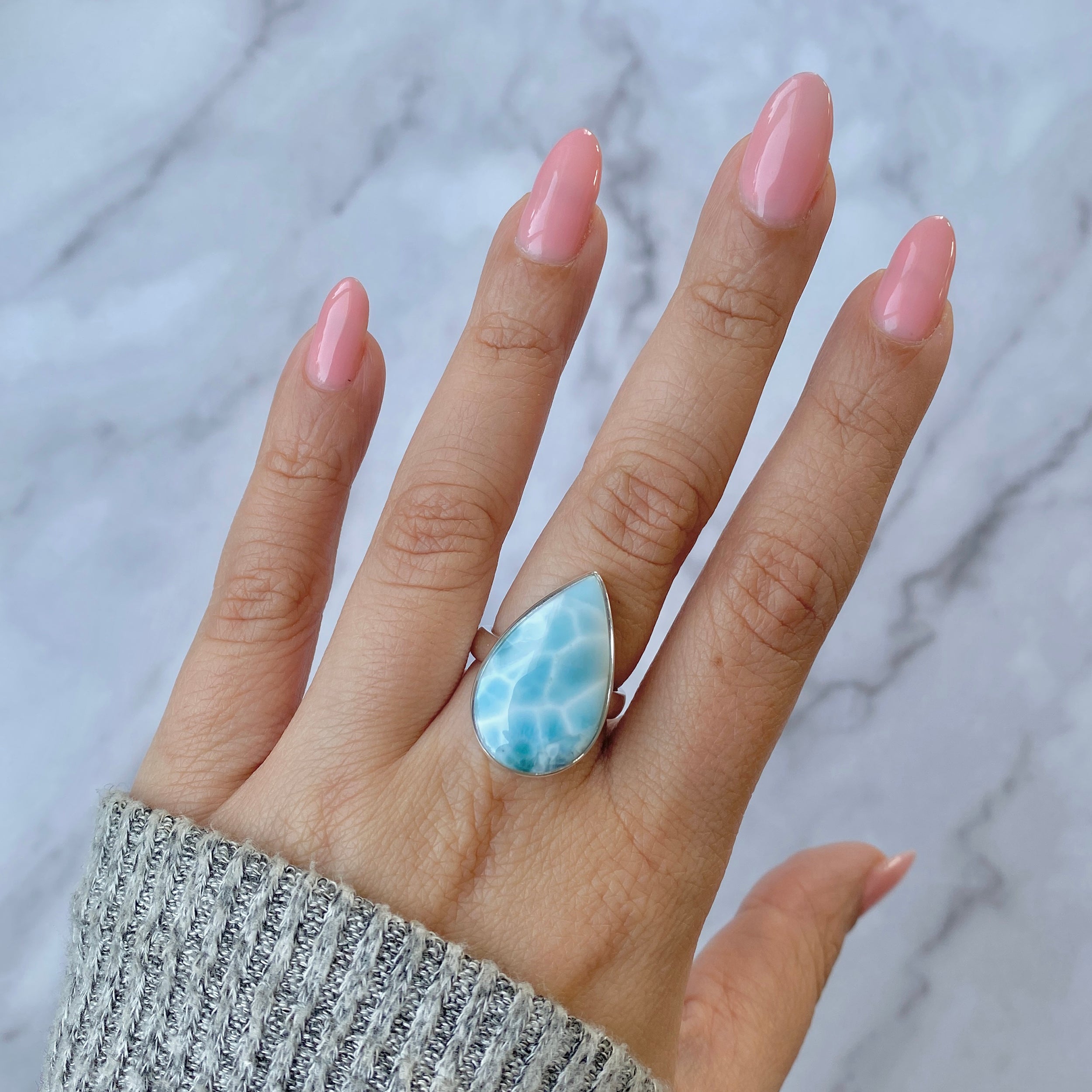 Larimar Adjustable Ring-(LAR-R-61.)