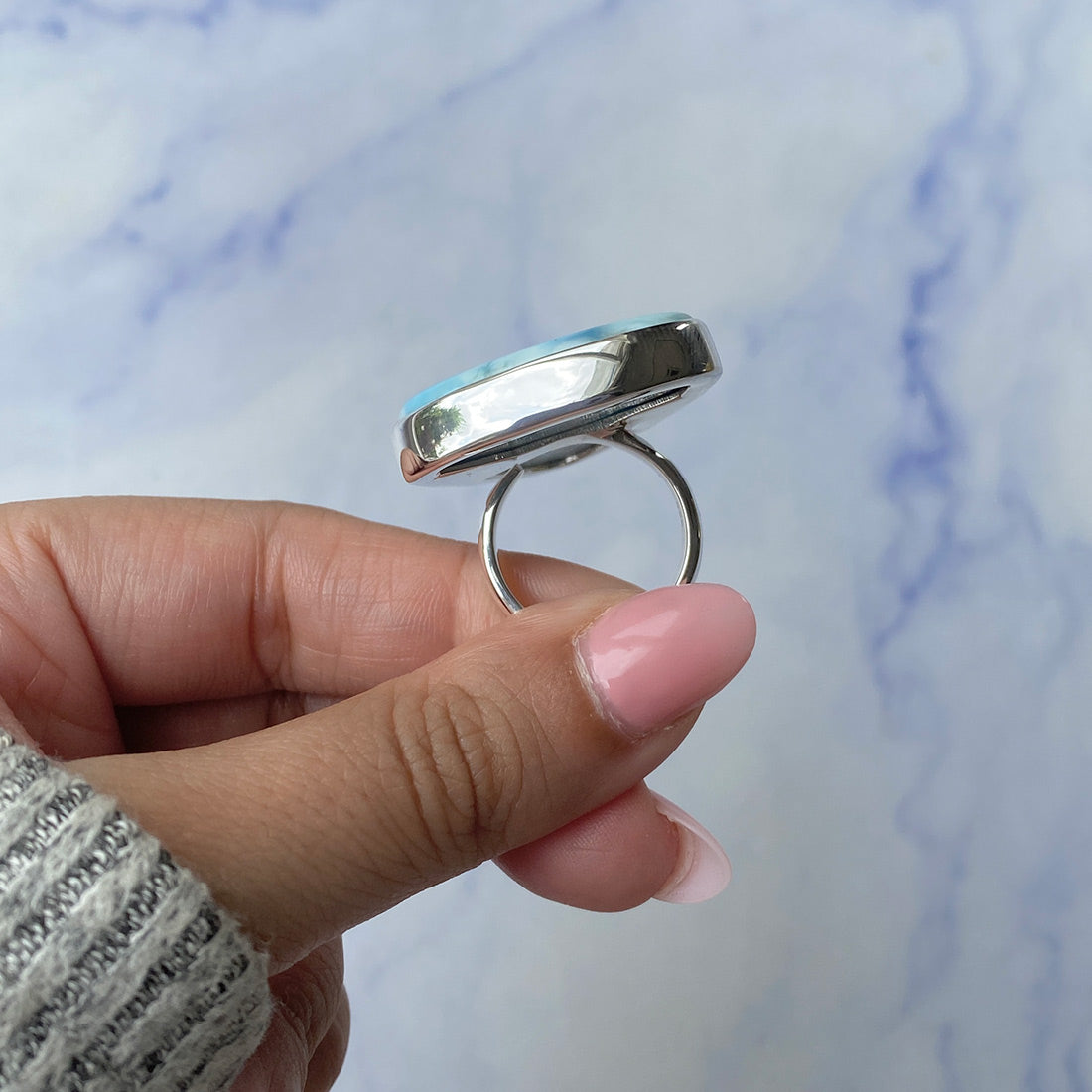 Larimar Adjustable Ring-(LAR-R-612.)