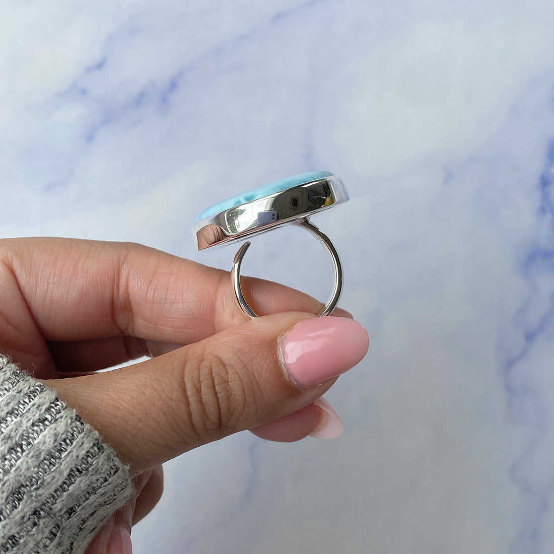 Larimar Adjustable Ring-(LAR-R-615.)