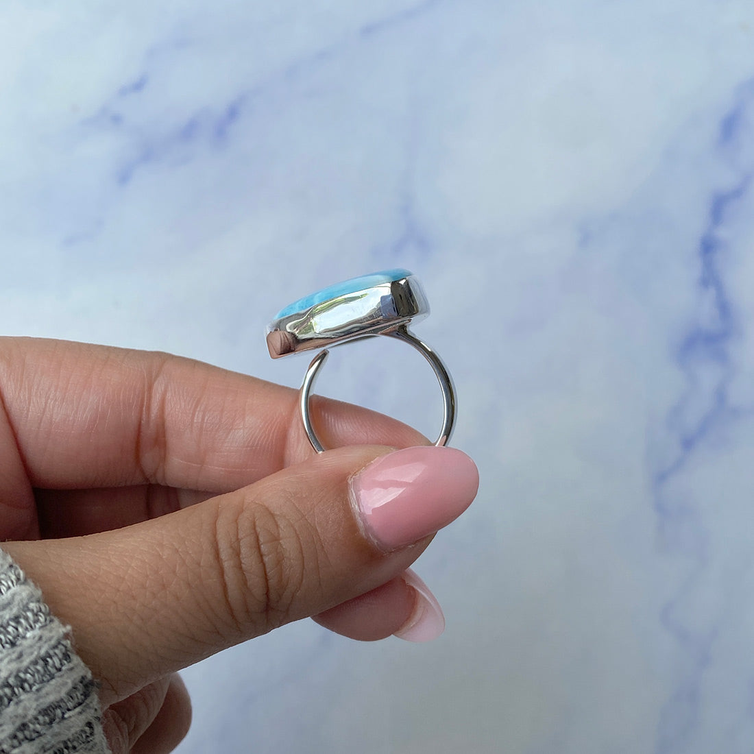 Larimar Adjustable Ring-(LAR-R-625.)