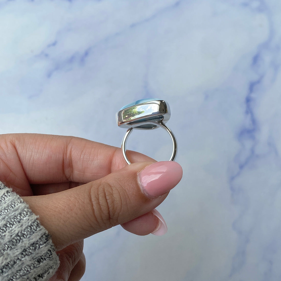 Larimar Adjustable Ring-(LAR-R-628.)