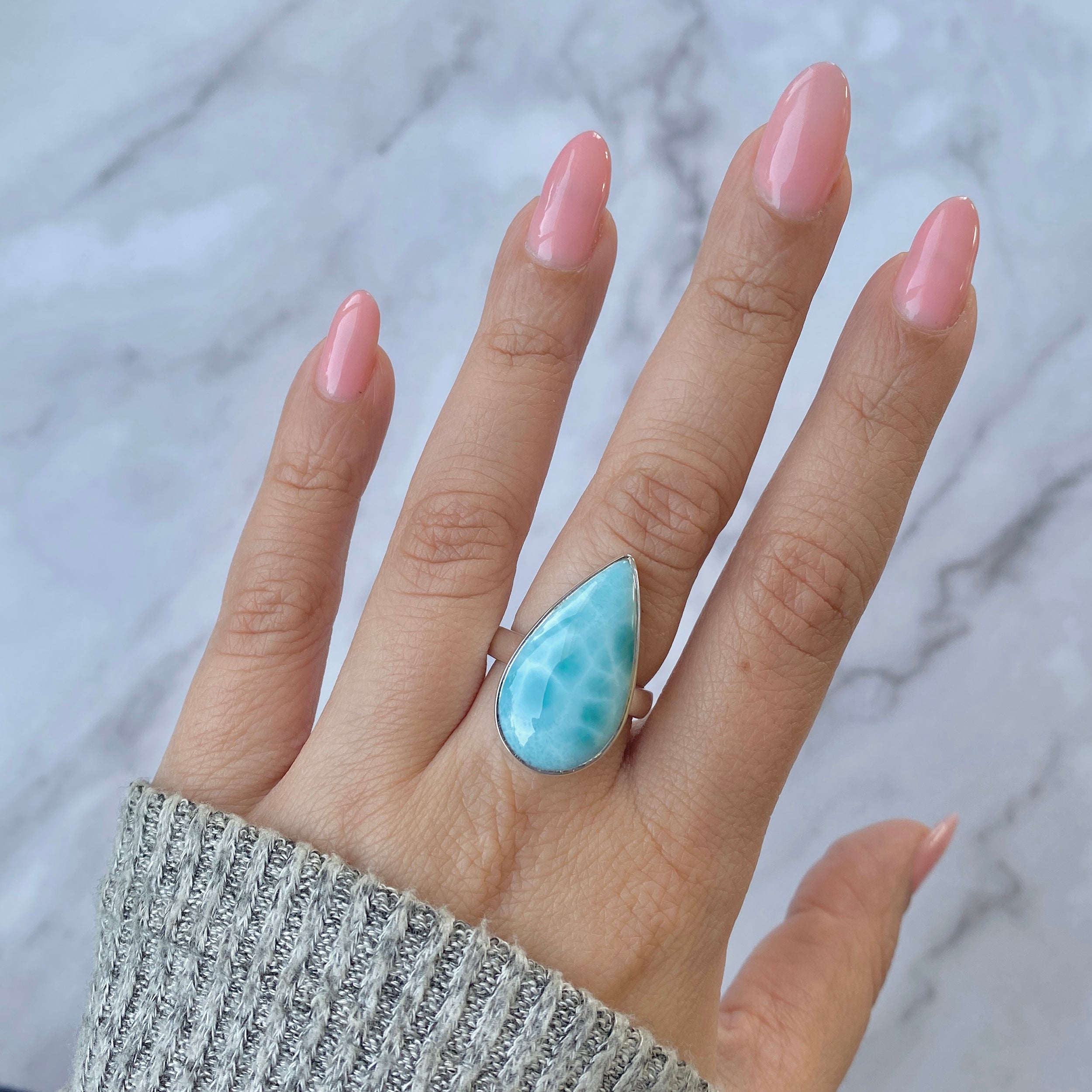 Larimar Adjustable Ring-(LAR-R-63.)