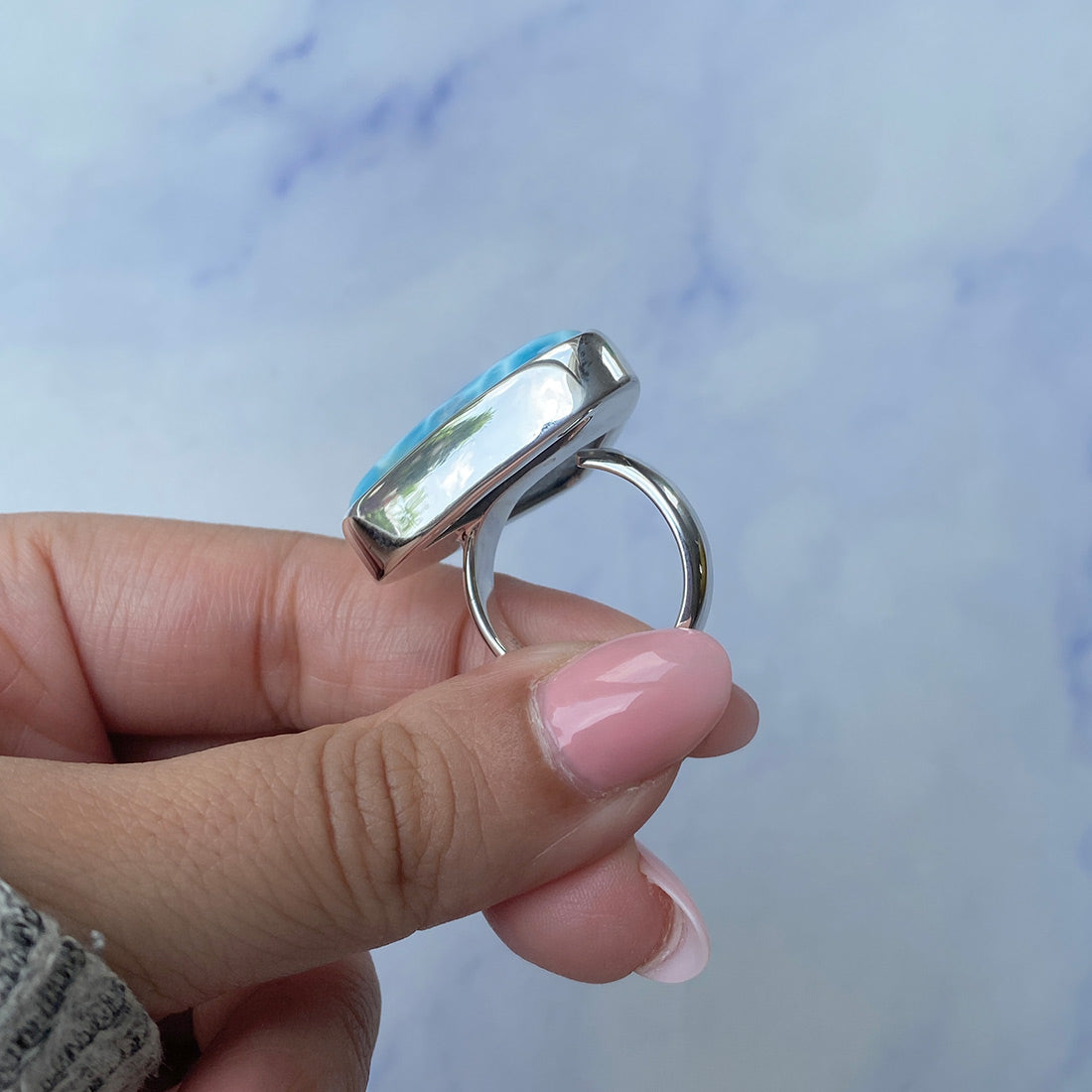 Larimar Adjustable Ring-(LAR-R-634.)