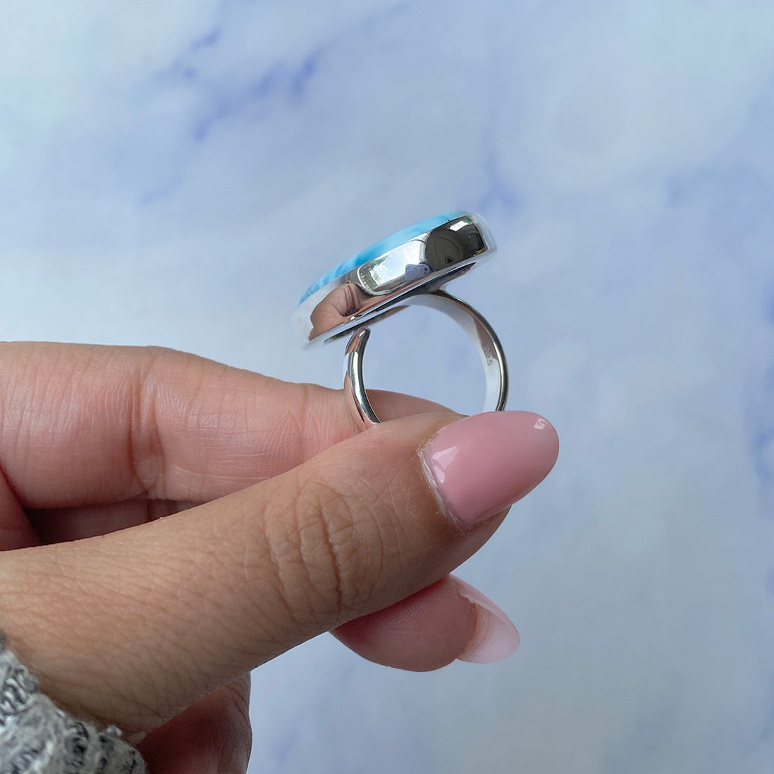 Larimar Adjustable Ring-(LAR-R-636.)