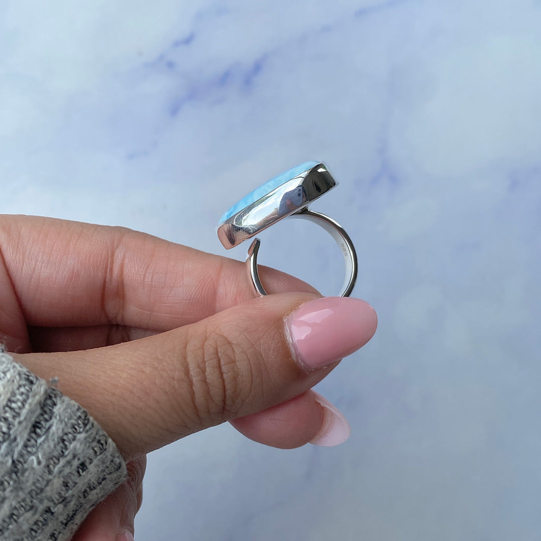 Larimar Adjustable Ring-(LAR-R-639.)