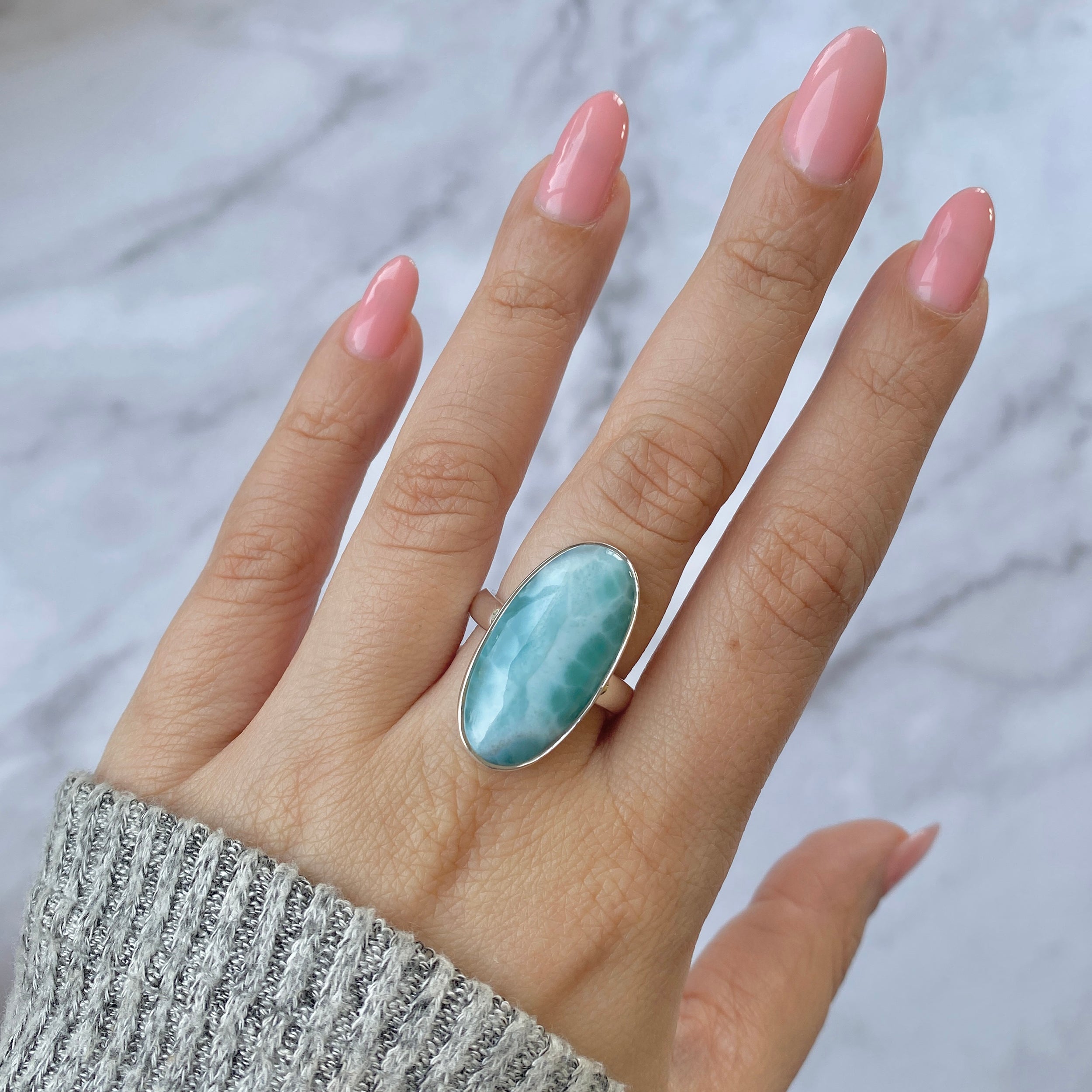 Larimar Adjustable Ring-(LAR-R-64.)