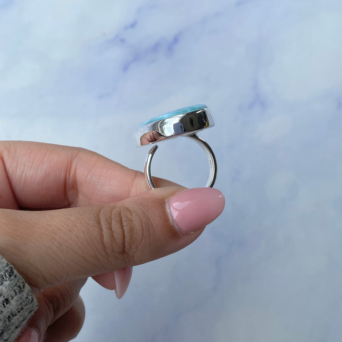 Larimar Adjustable Ring-(LAR-R-640.)