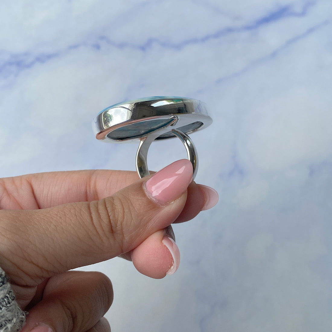 Larimar Adjustable Ring-(LAR-R-641.)