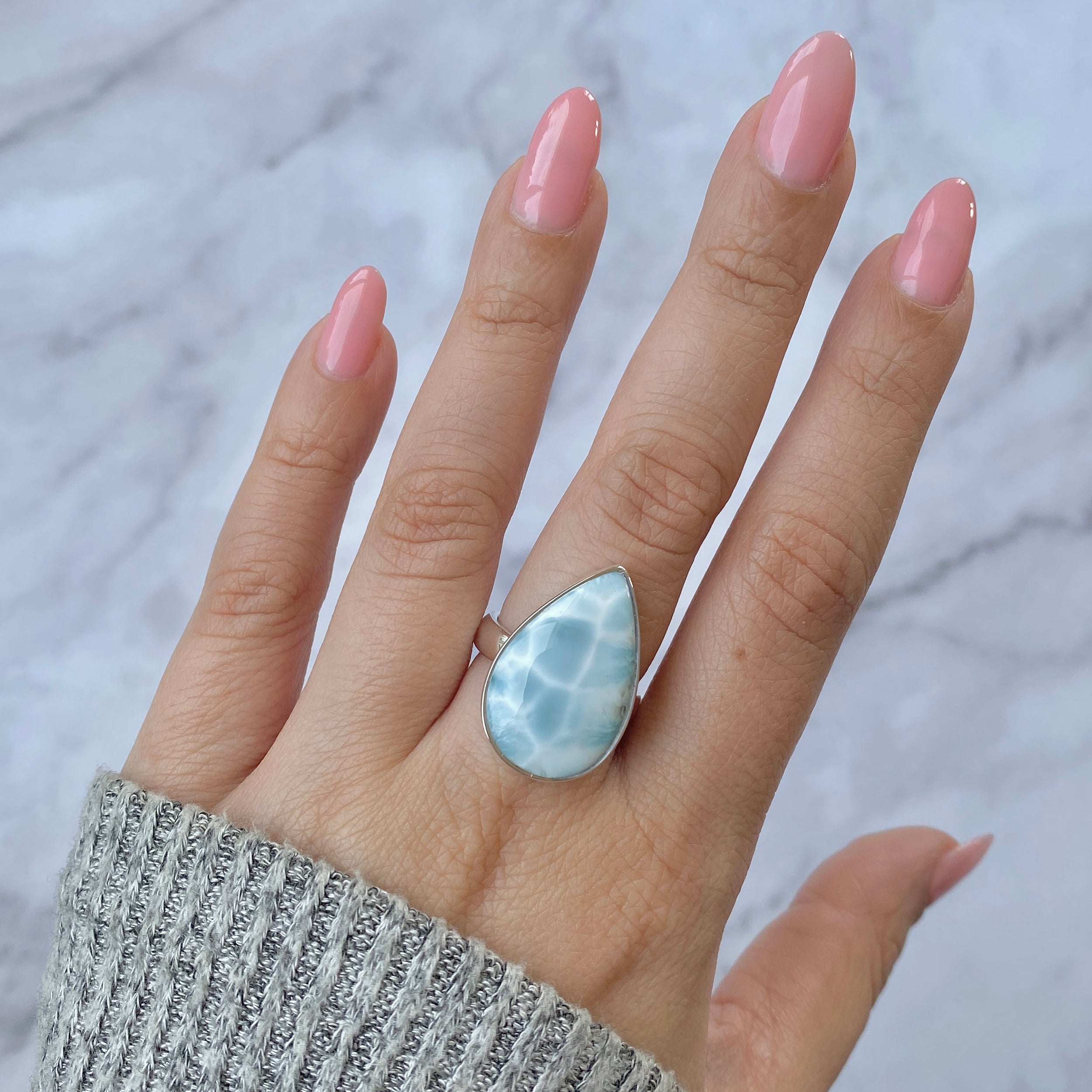 Larimar Adjustable Ring-(LAR-R-66.)