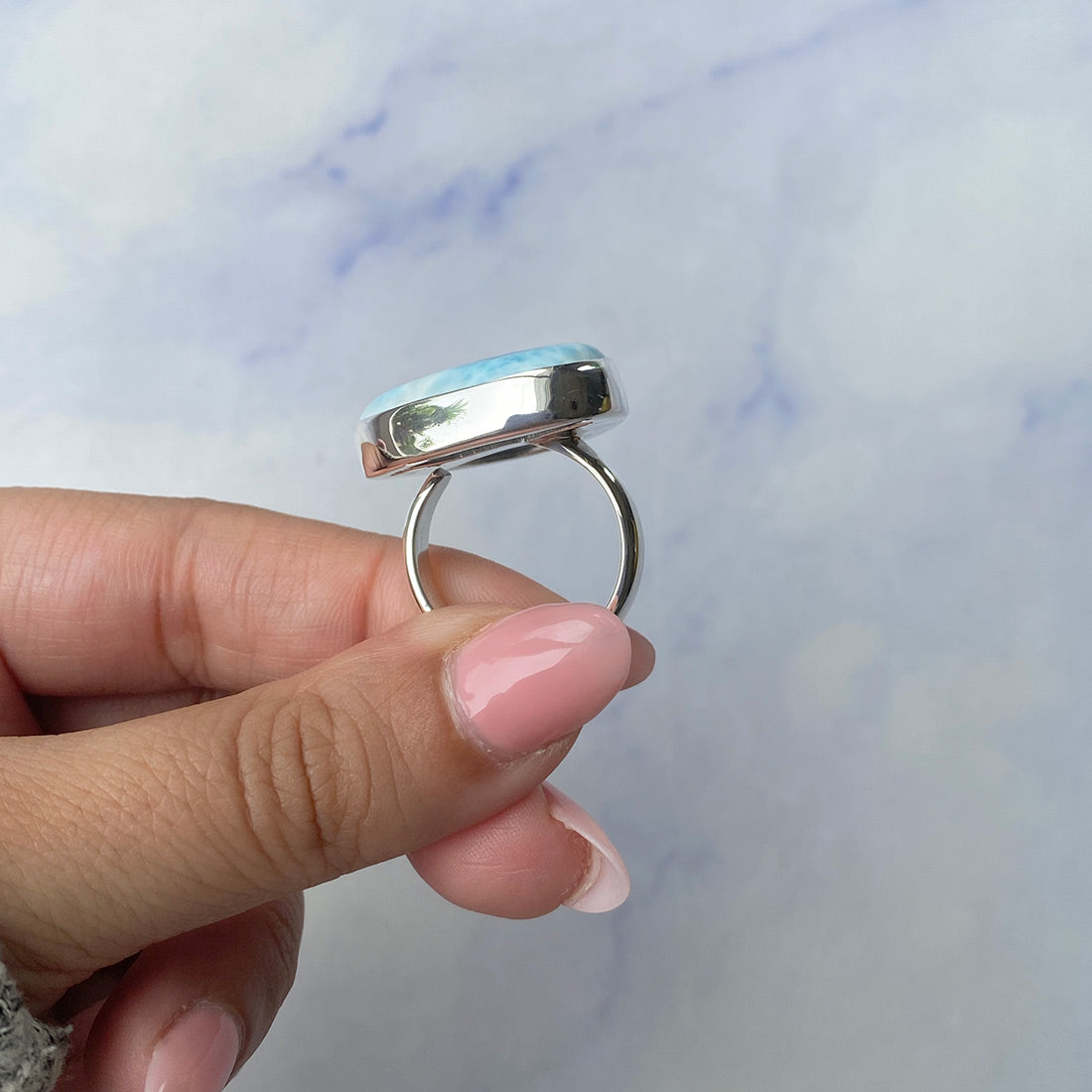 Larimar Adjustable Ring-(LAR-R-676.)