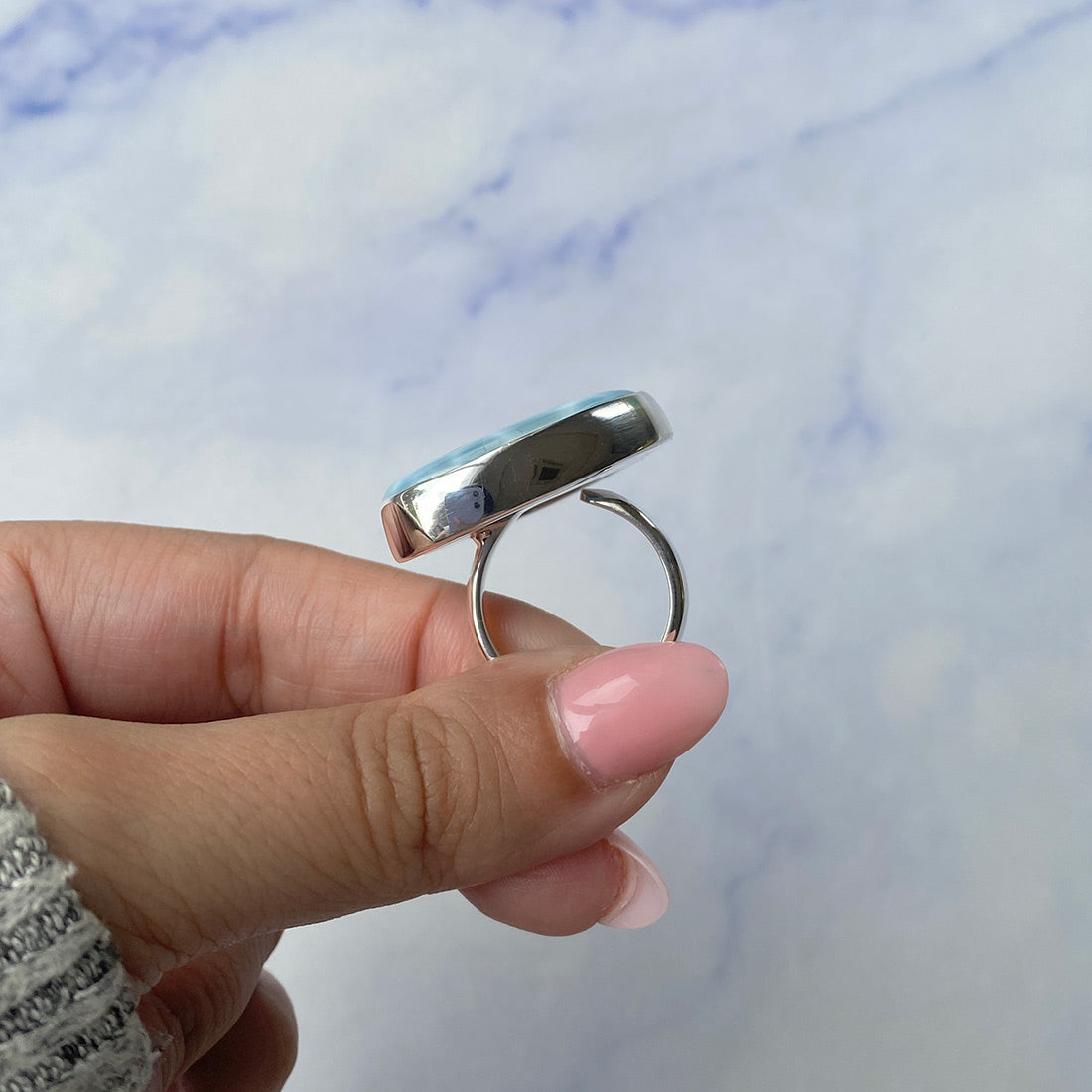 Larimar Adjustable Ring-(LAR-R-678.)