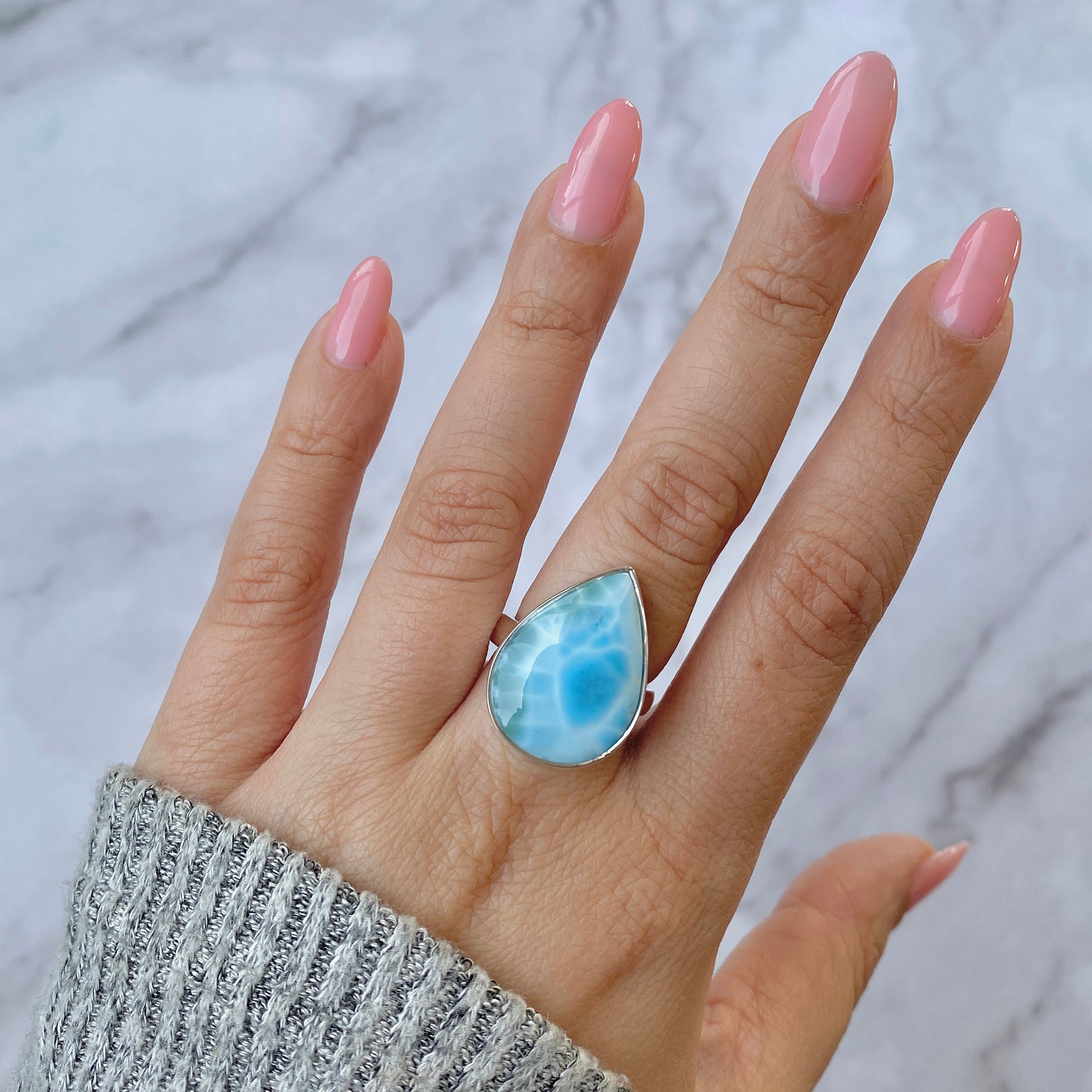Larimar Adjustable Ring-(LAR-R-68.)
