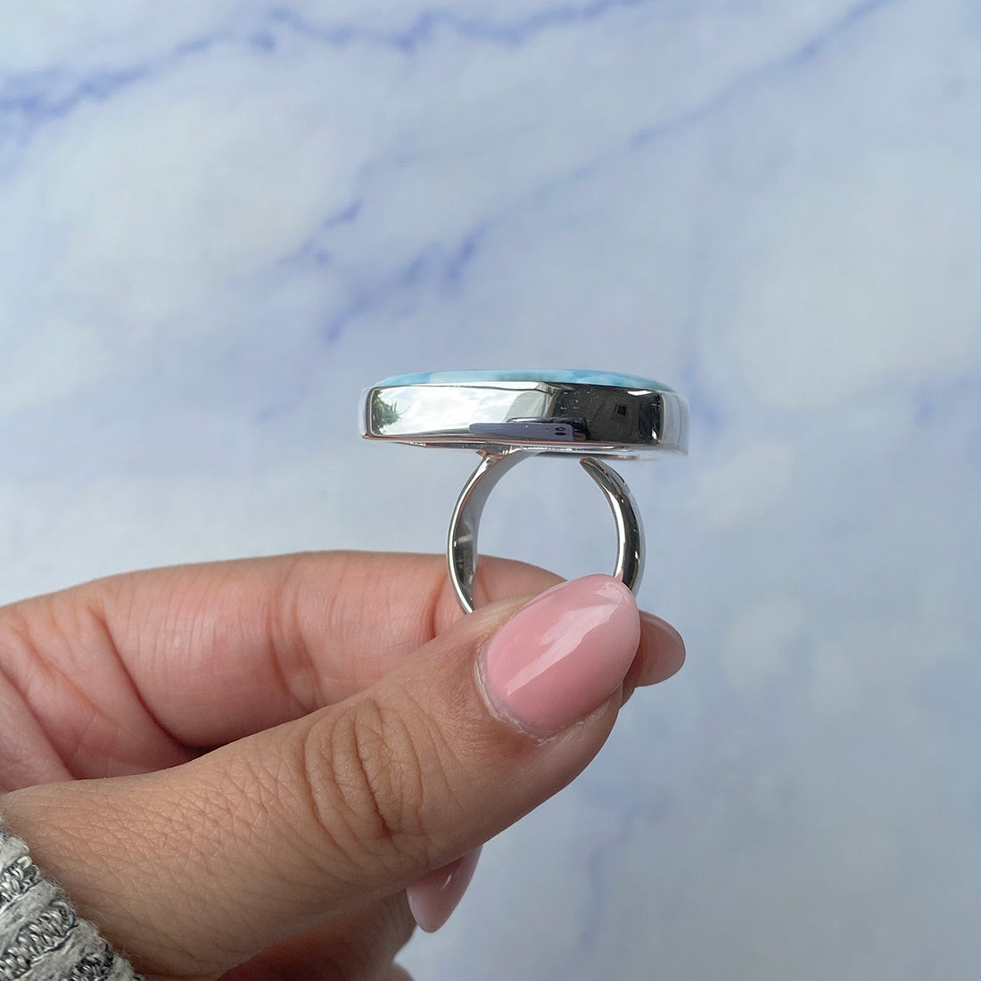 Larimar Adjustable Ring-(LAR-R-686.)