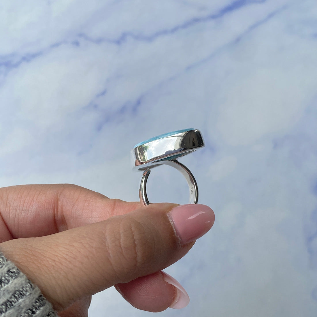 Larimar Adjustable Ring-(LAR-R-696.)