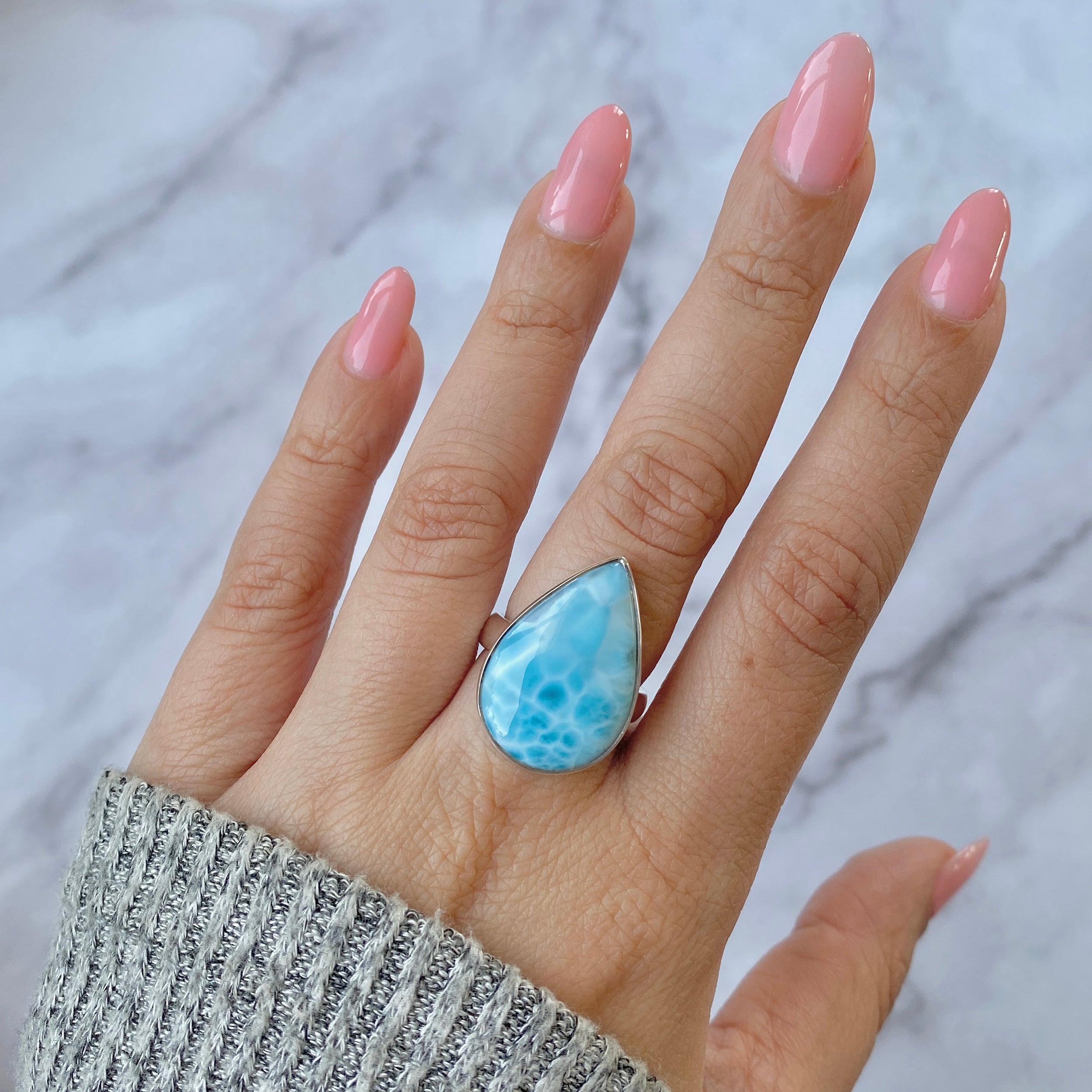 Larimar Adjustable Ring-(LAR-R-70.)