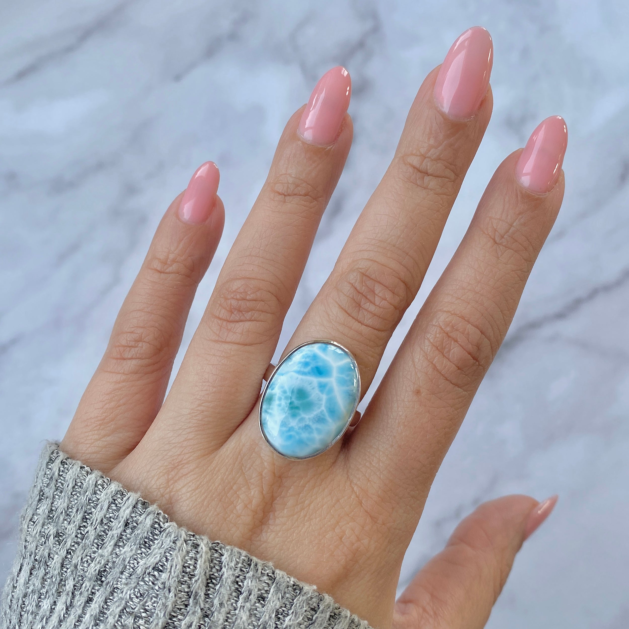 Larimar Adjustable Ring-(LAR-R-73.)
