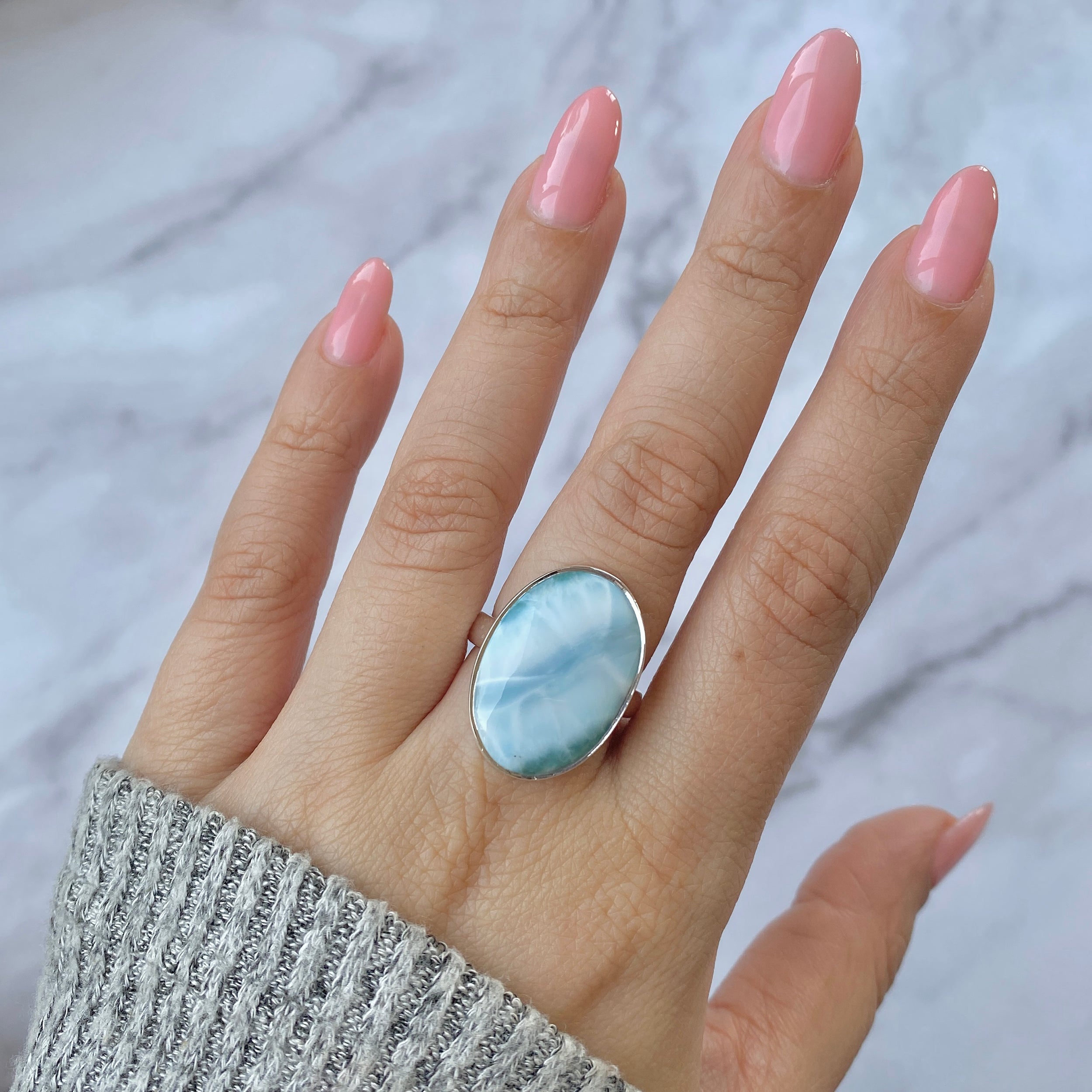 Larimar Adjustable Ring-(LAR-R-75.)